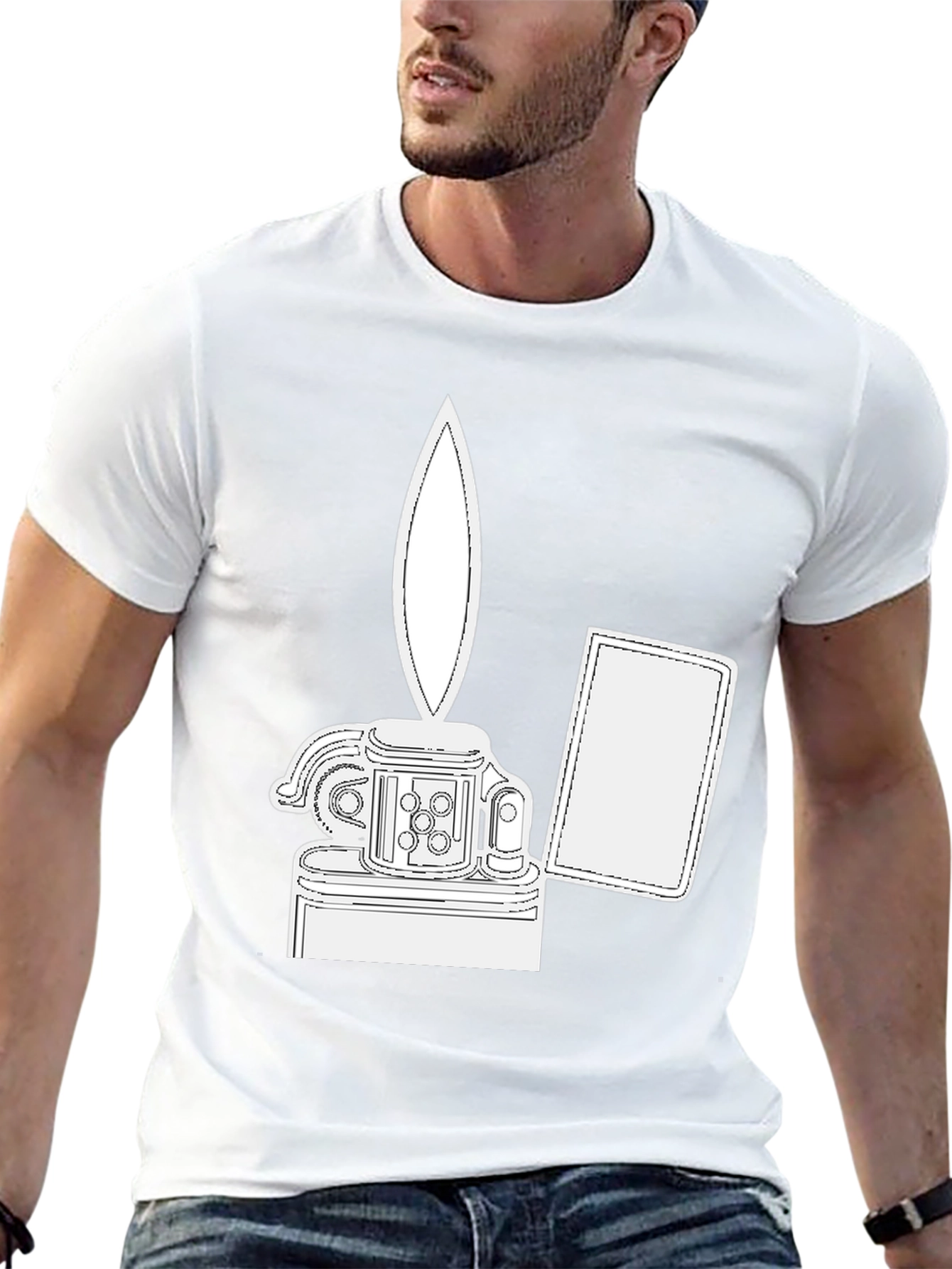 Black Graphic Tee - Lighter Design