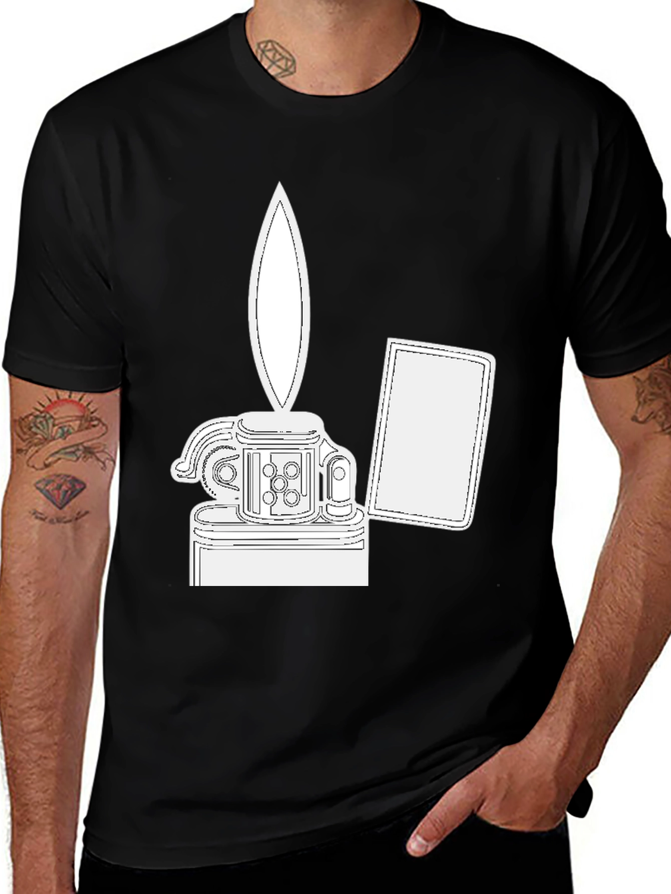 Black Graphic Tee - Lighter Design