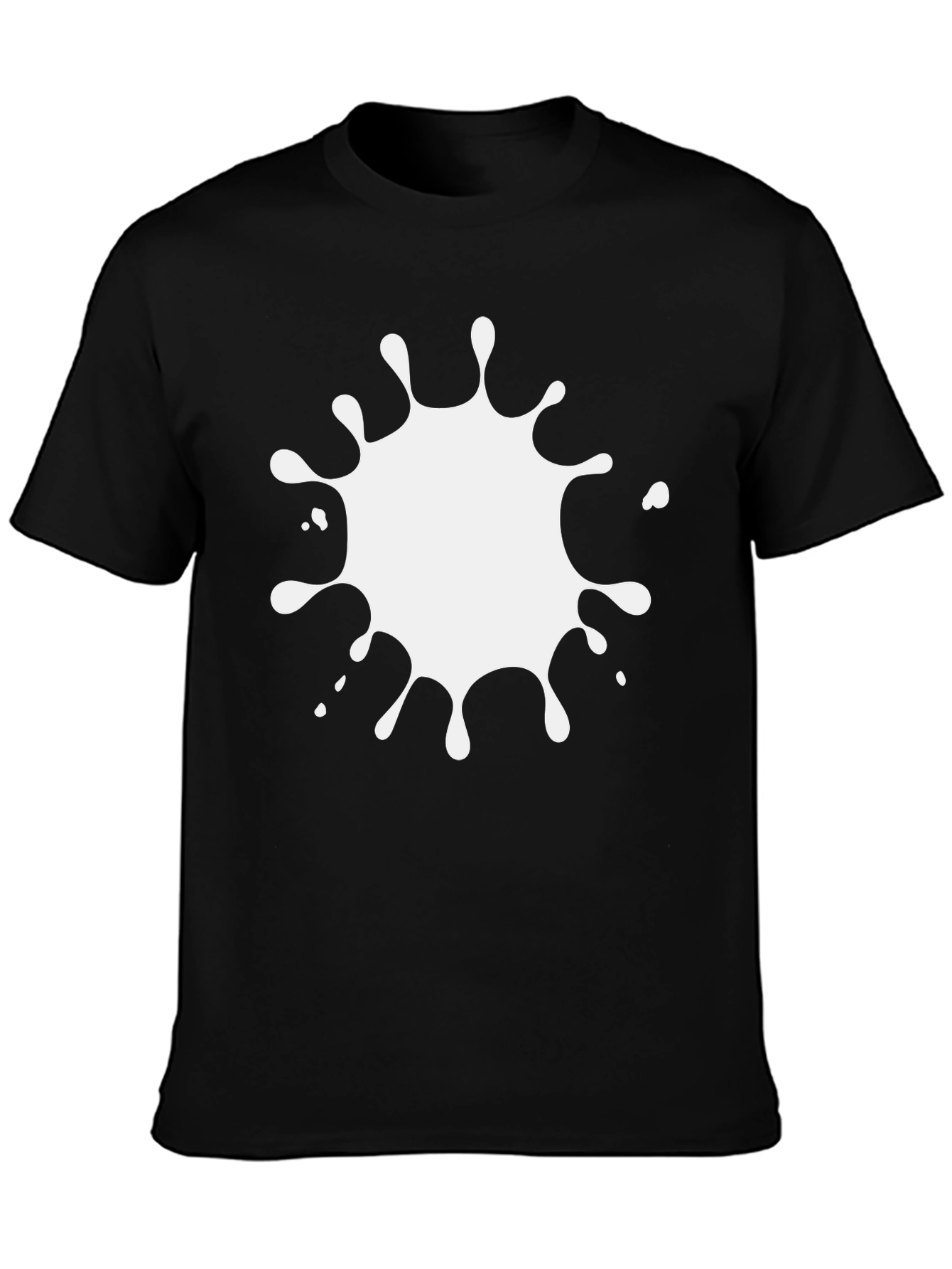 Black T-Shirt with White Splatter Graphic