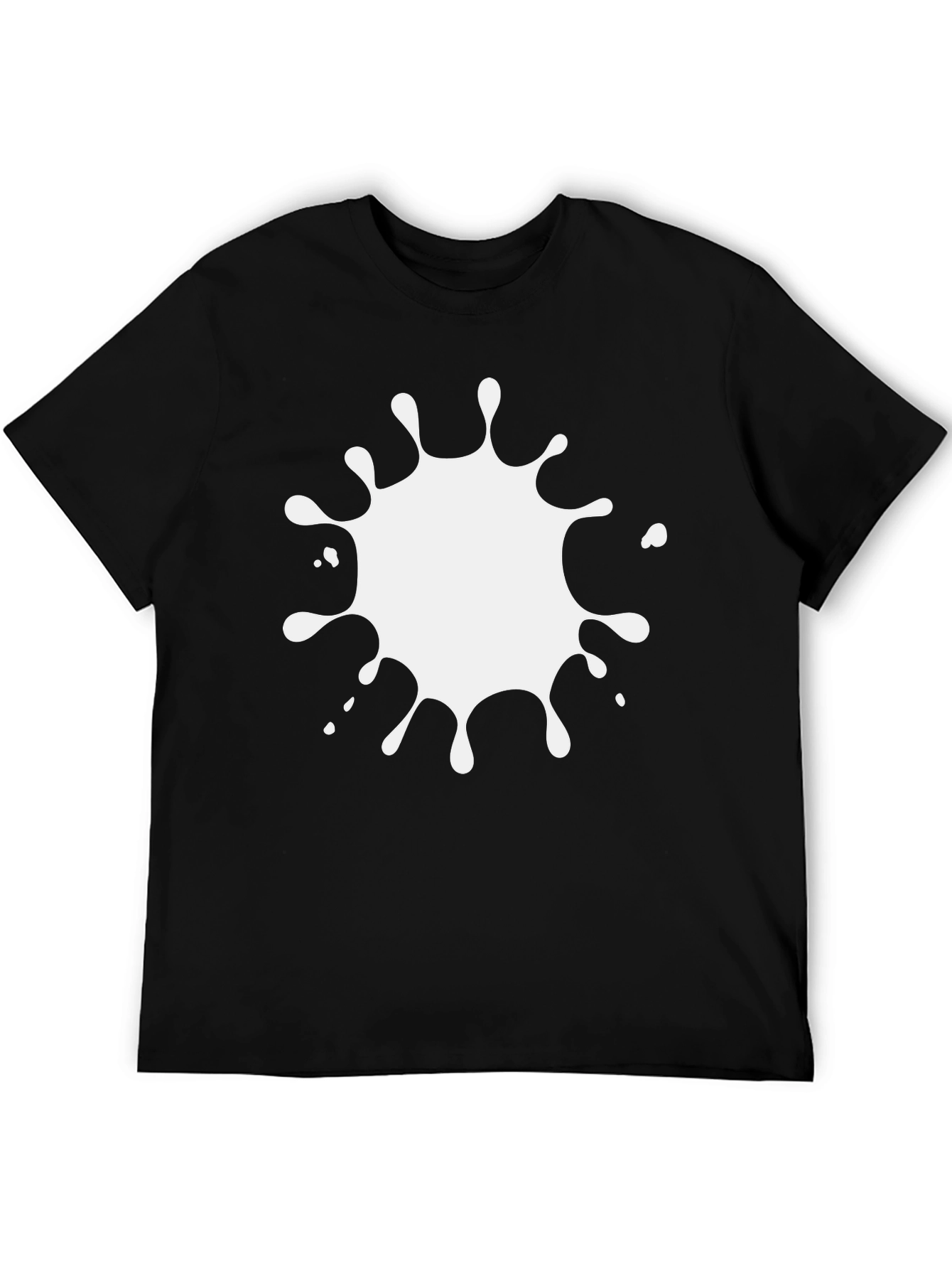 Black T-Shirt with White Splatter Graphic