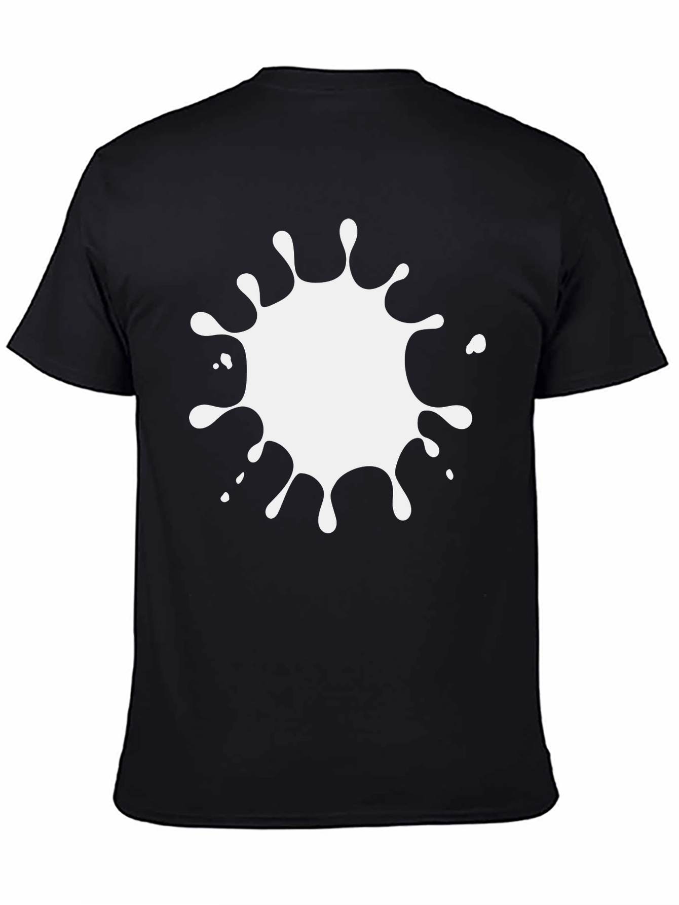 Black T-Shirt with White Splatter Graphic