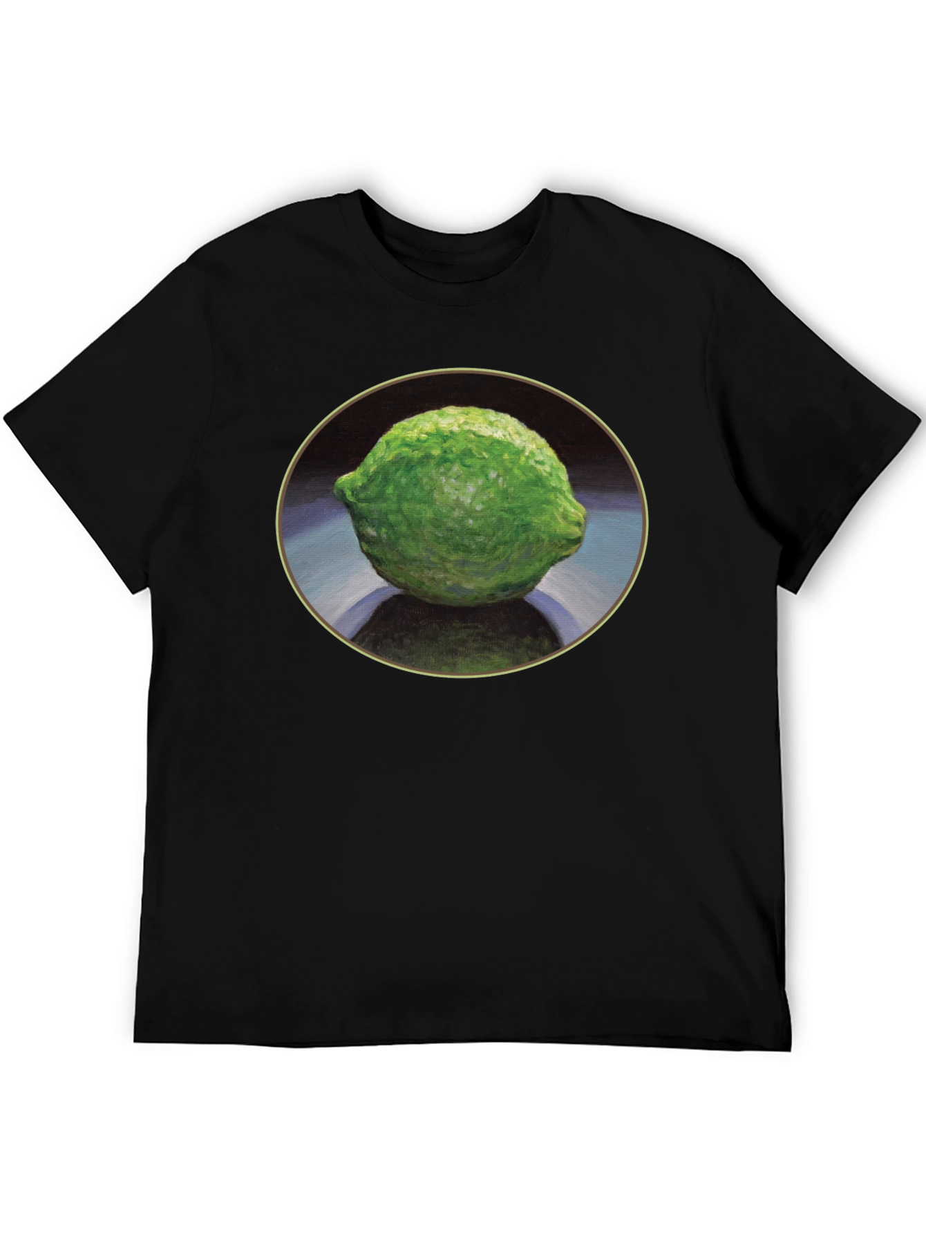 Lime Still Life Black T-Shirt