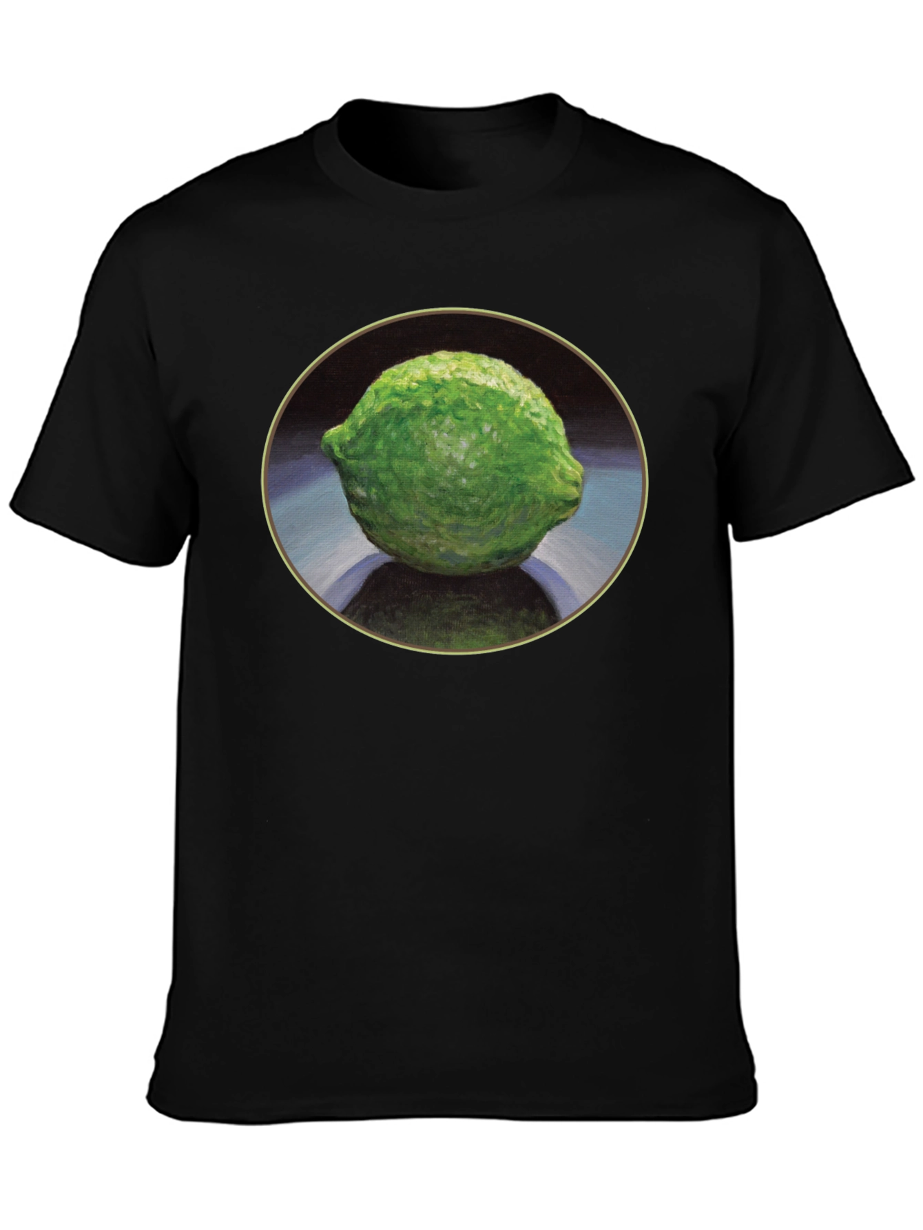 Lime Still Life Black T-Shirt
