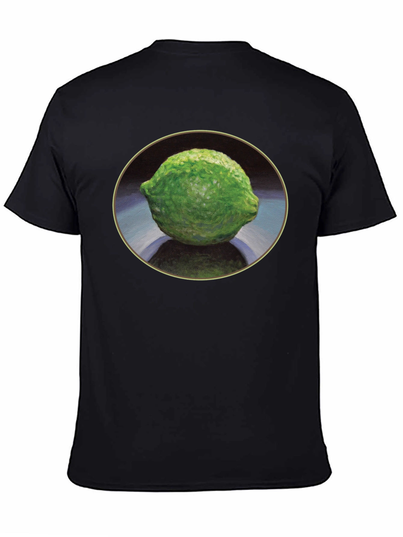 Lime Still Life Black T-Shirt