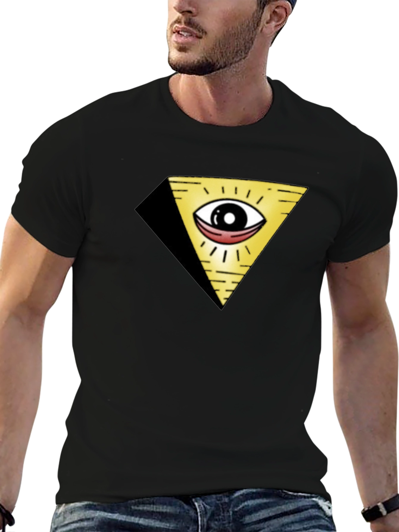 Illuminati Eye Pyramid Graphic Black T-Shirt