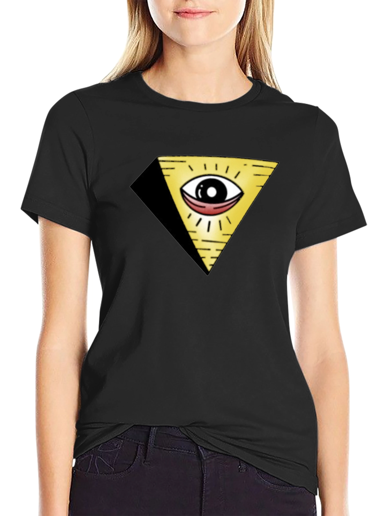 Illuminati Eye Pyramid Graphic Black T-Shirt