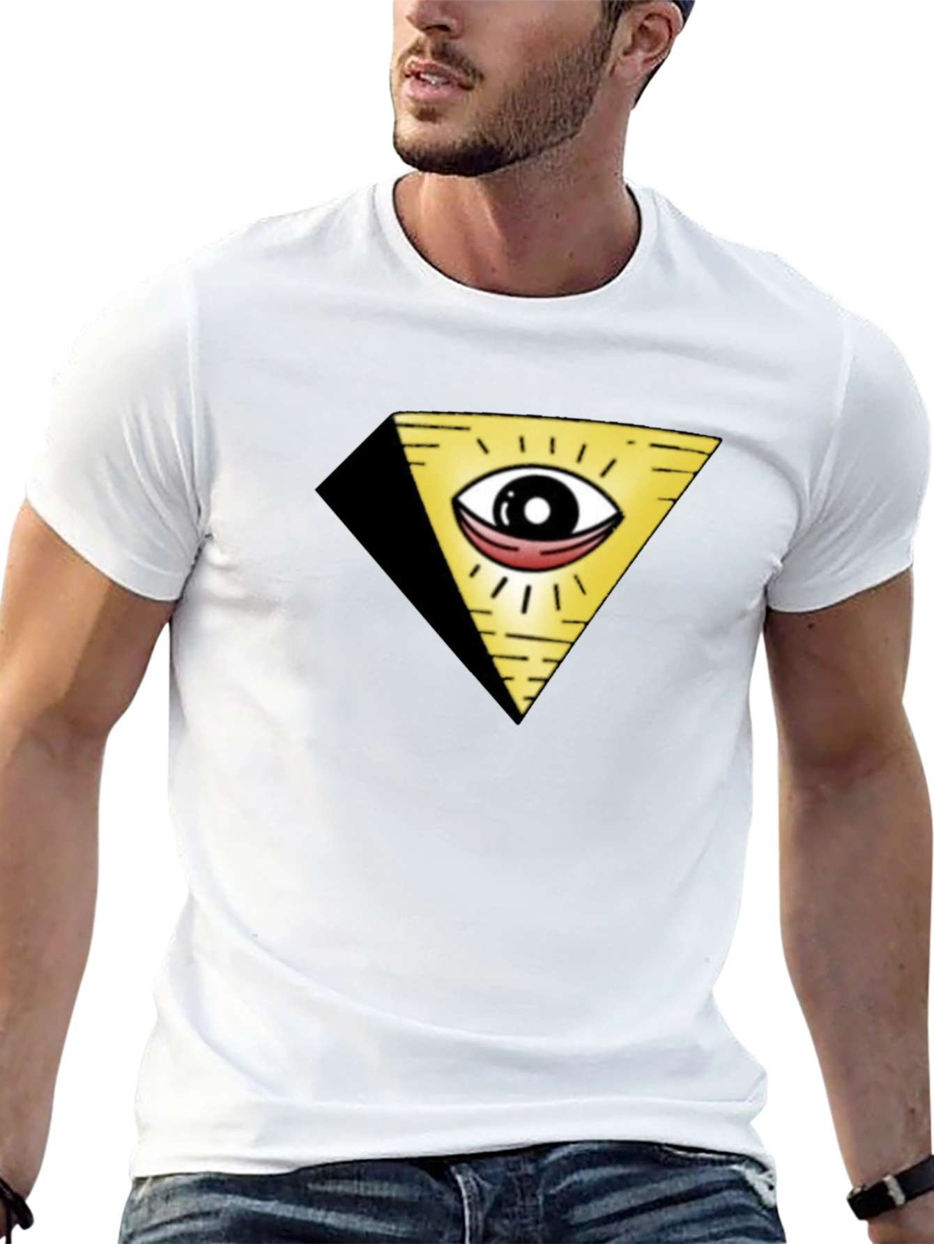Illuminati Eye Pyramid Graphic Black T-Shirt