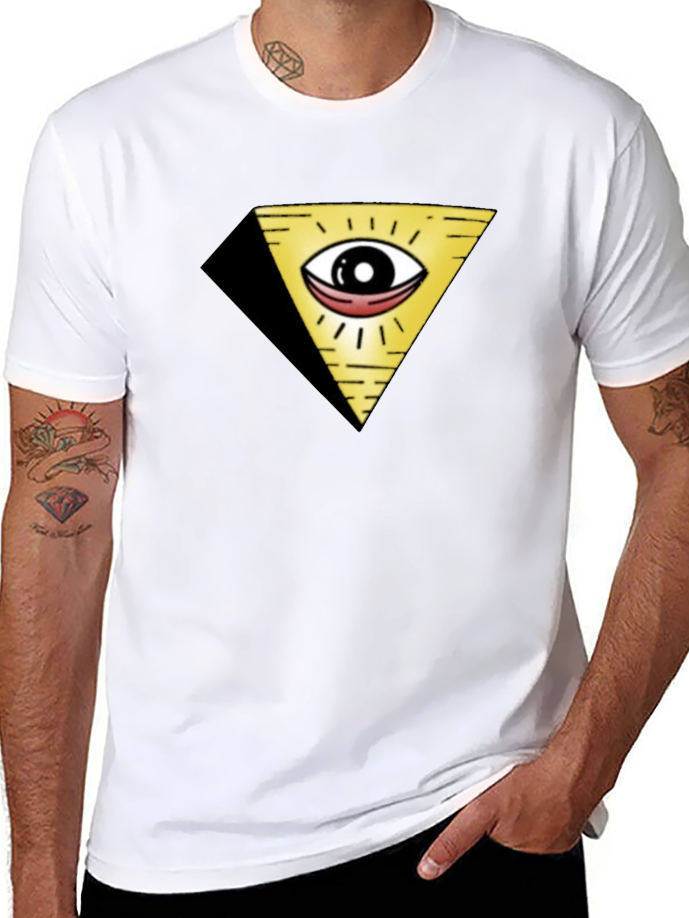 Illuminati Eye Pyramid Graphic Black T-Shirt