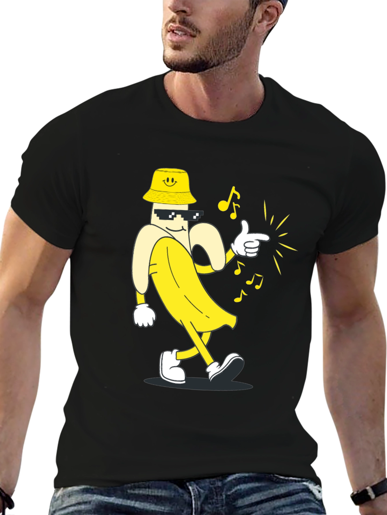 Cool Banana T-Shirt - Black Cartoon Graphic