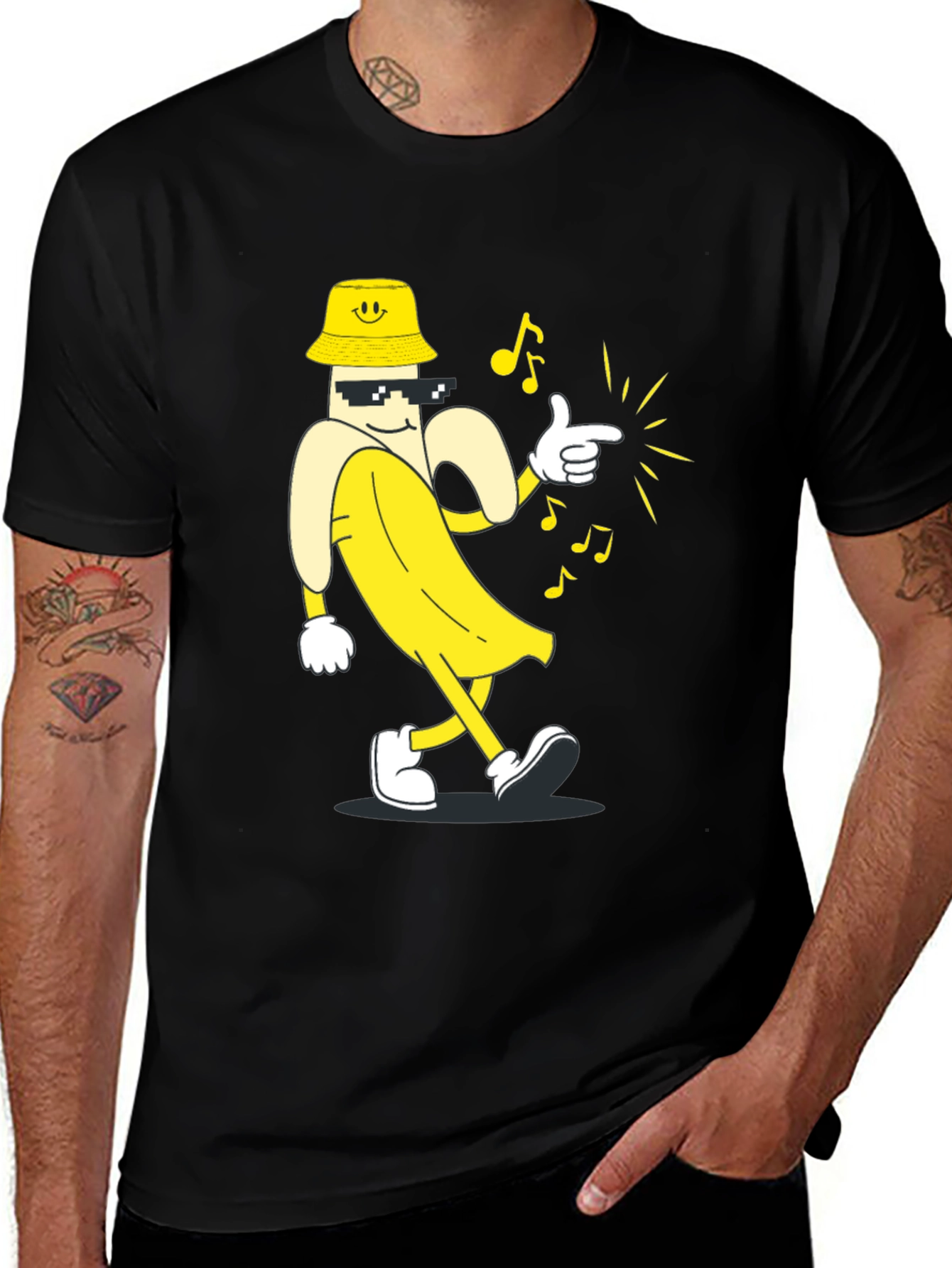 Cool Banana T-Shirt - Black Cartoon Graphic