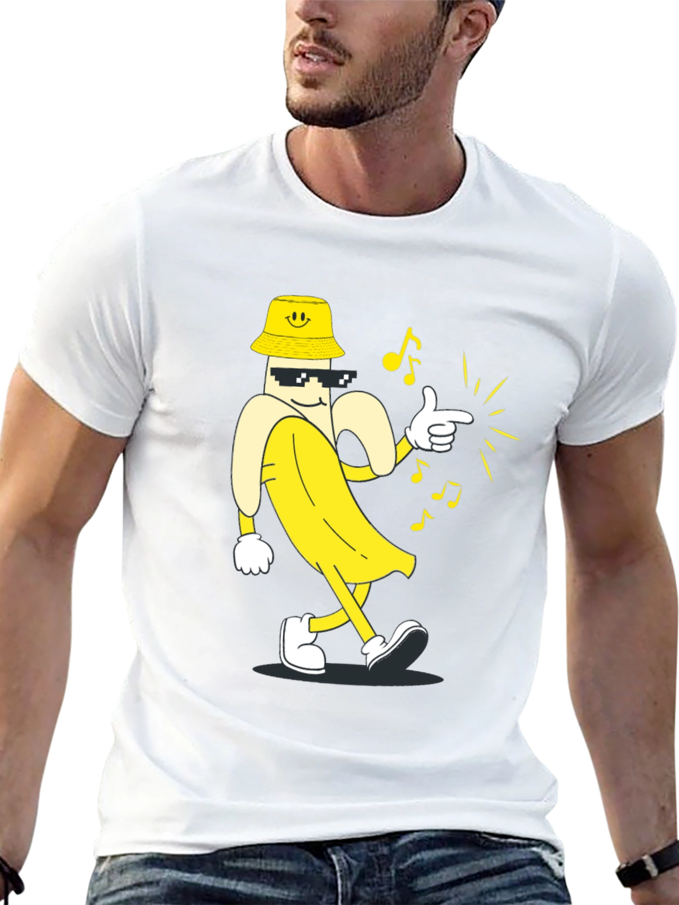 Cool Banana T-Shirt - Black Cartoon Graphic