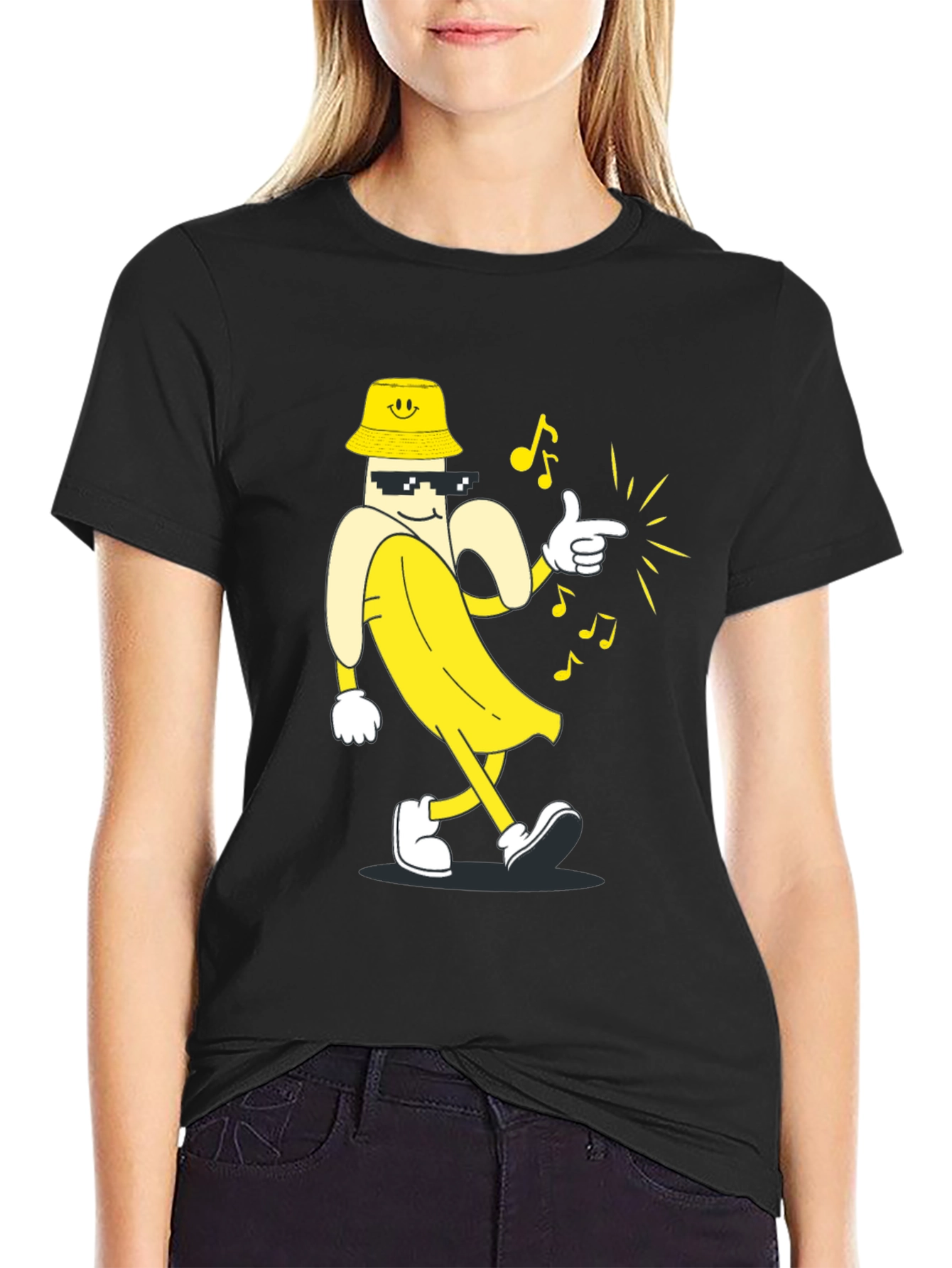 Cool Banana T-Shirt - Black Cartoon Graphic