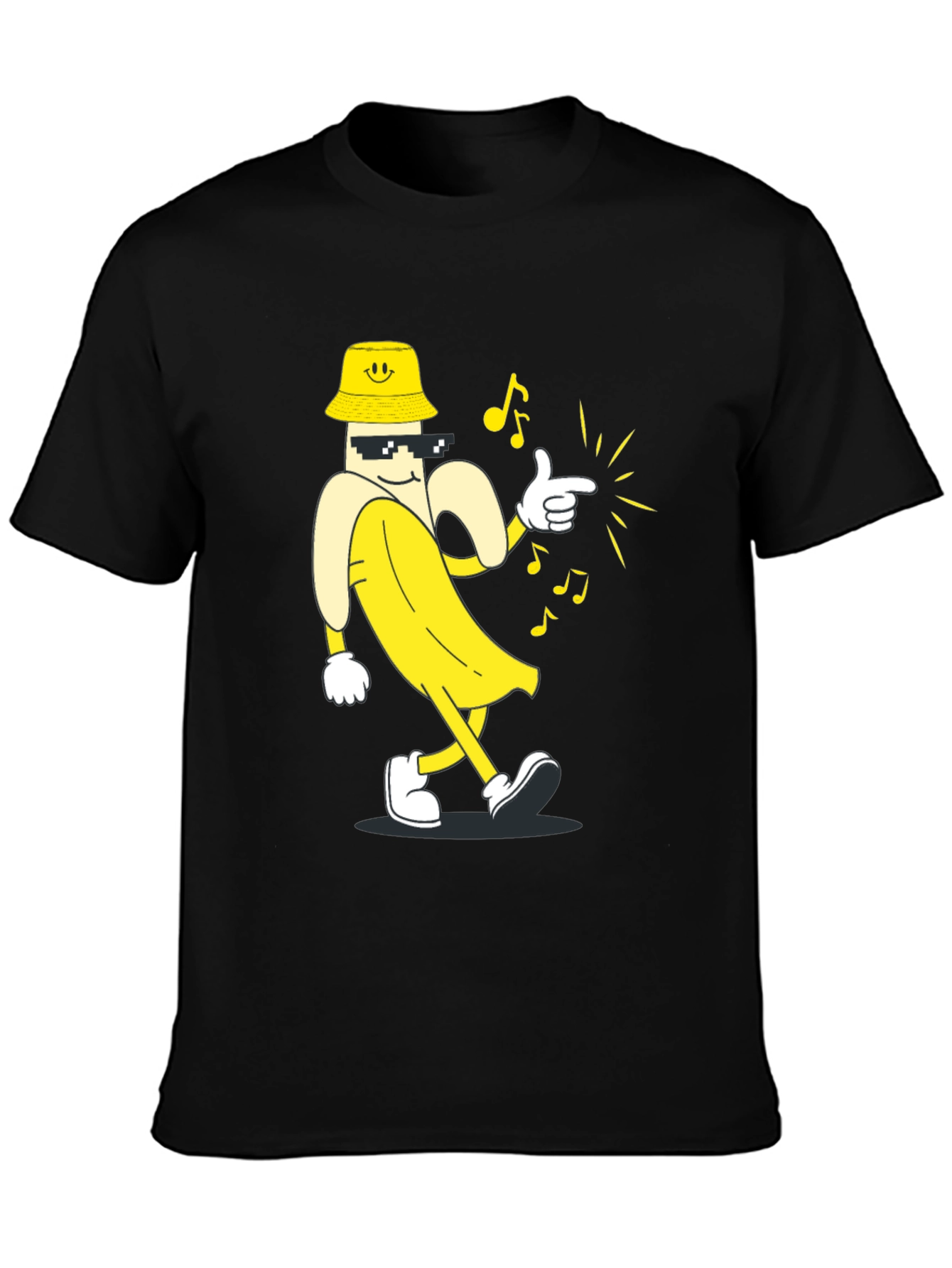 Cool Banana T-Shirt - Black Cartoon Graphic