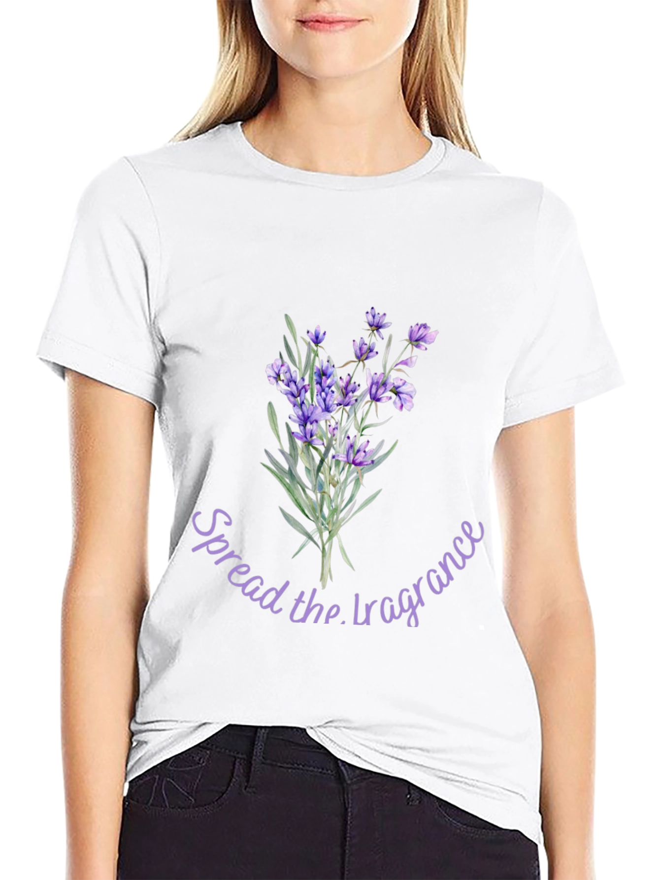 Floral Lavender Spread the Fragrance Graphic T-Shirt