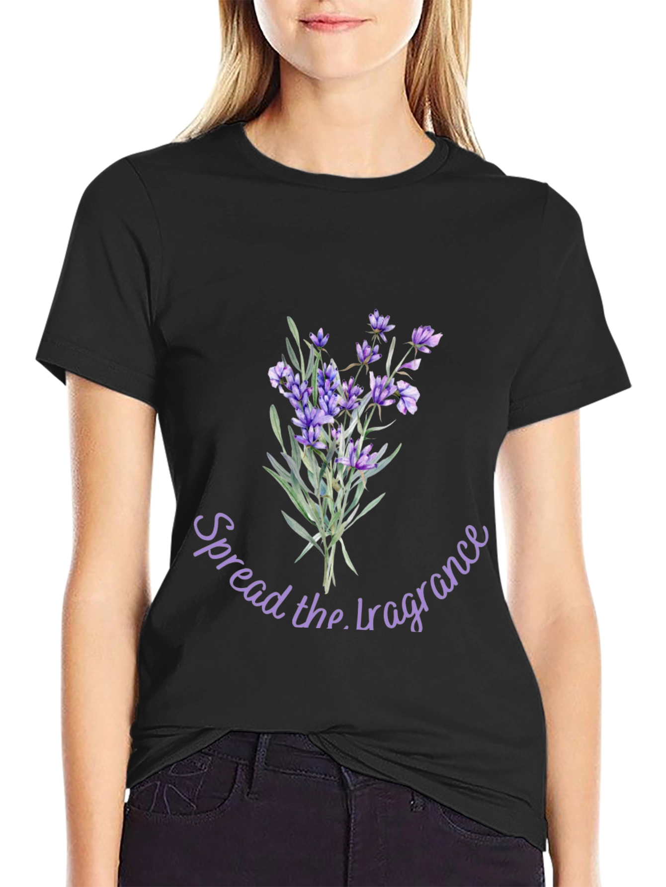 Floral Lavender Spread the Fragrance Graphic T-Shirt