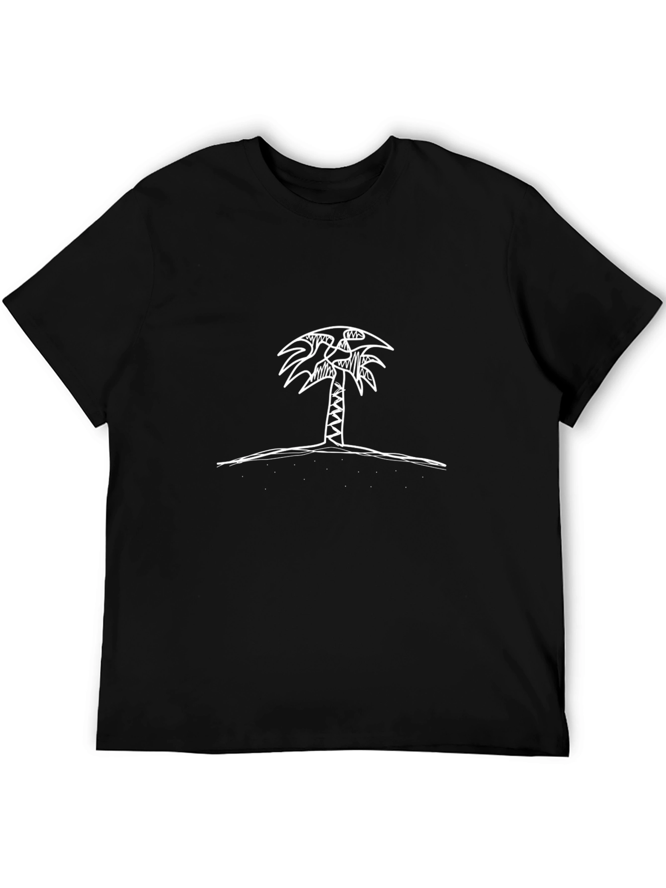 Palm Tree Sketch Black T-Shirt - Tropical Vibes