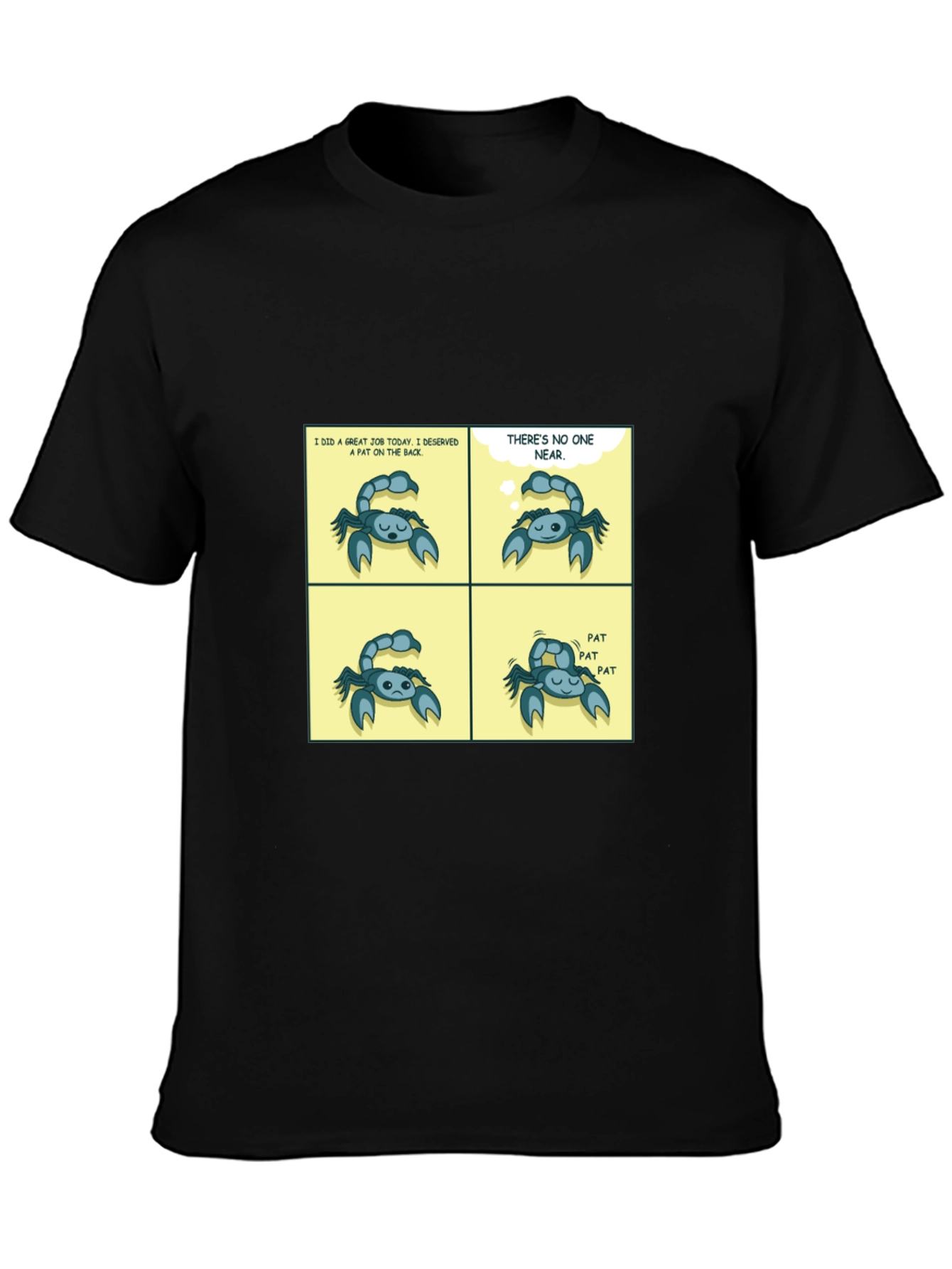 Funny Pat On The Back Comic Black T-Shirt