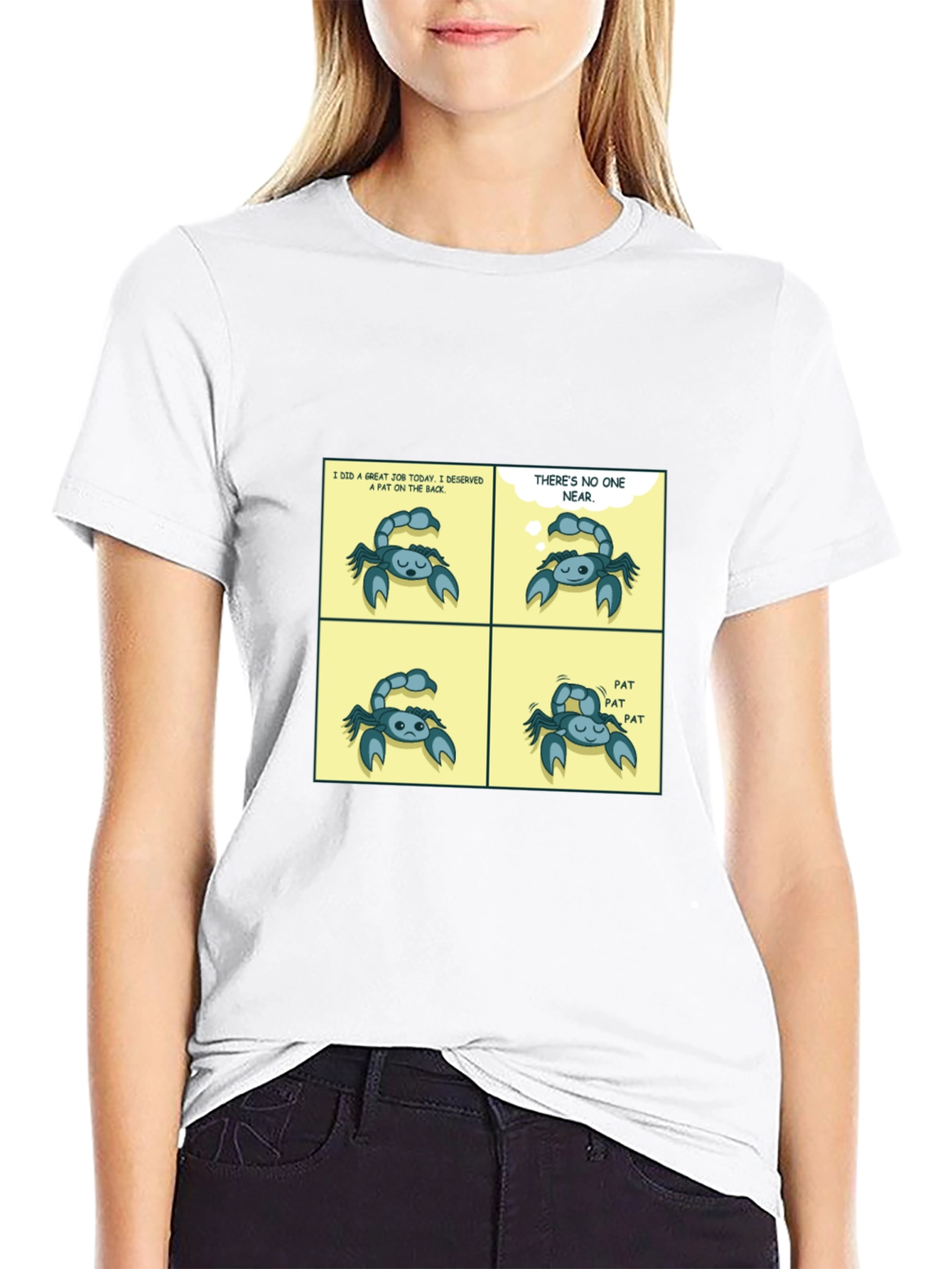 Funny Pat On The Back Comic Black T-Shirt