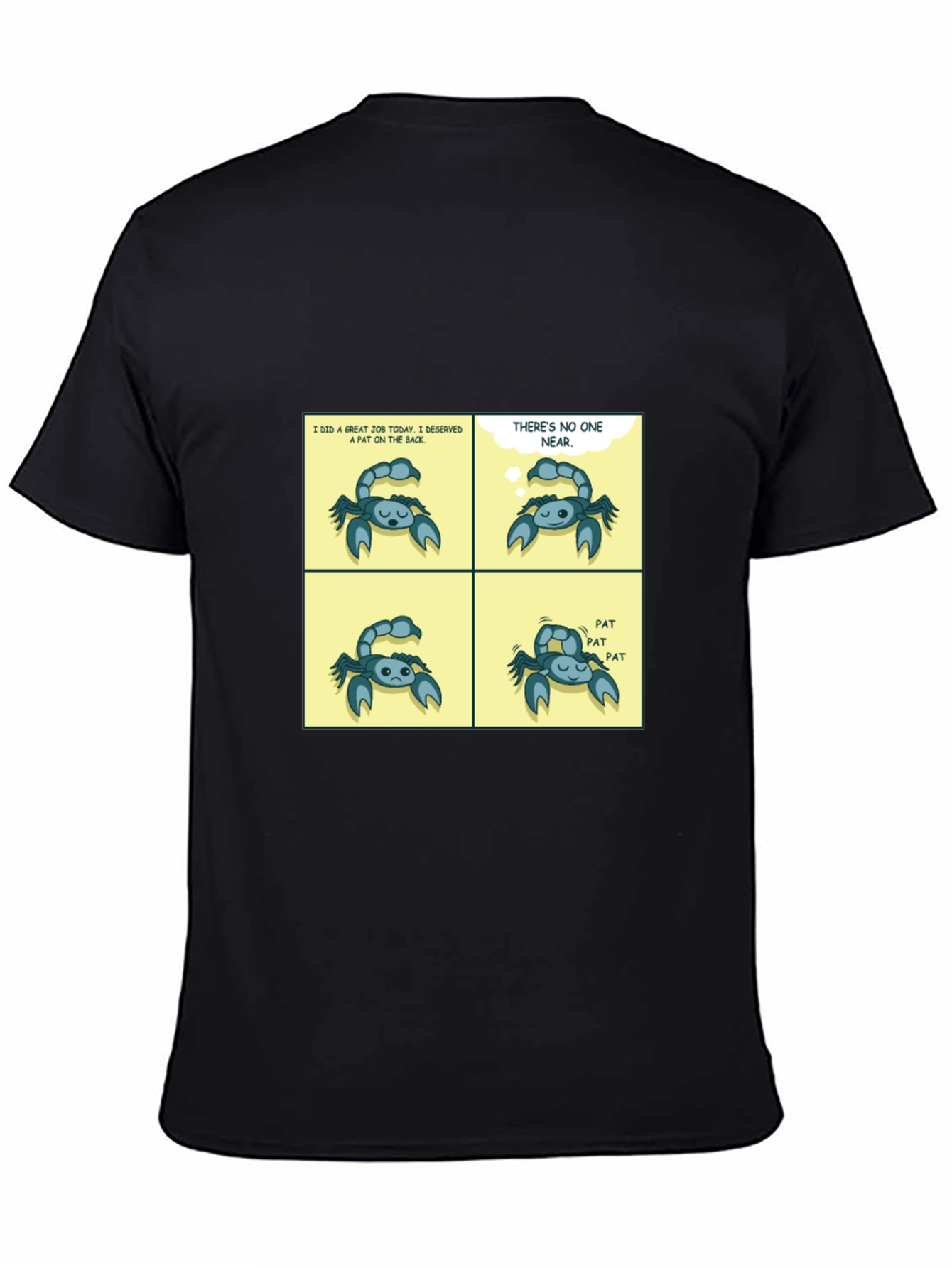 Funny Pat On The Back Comic Black T-Shirt