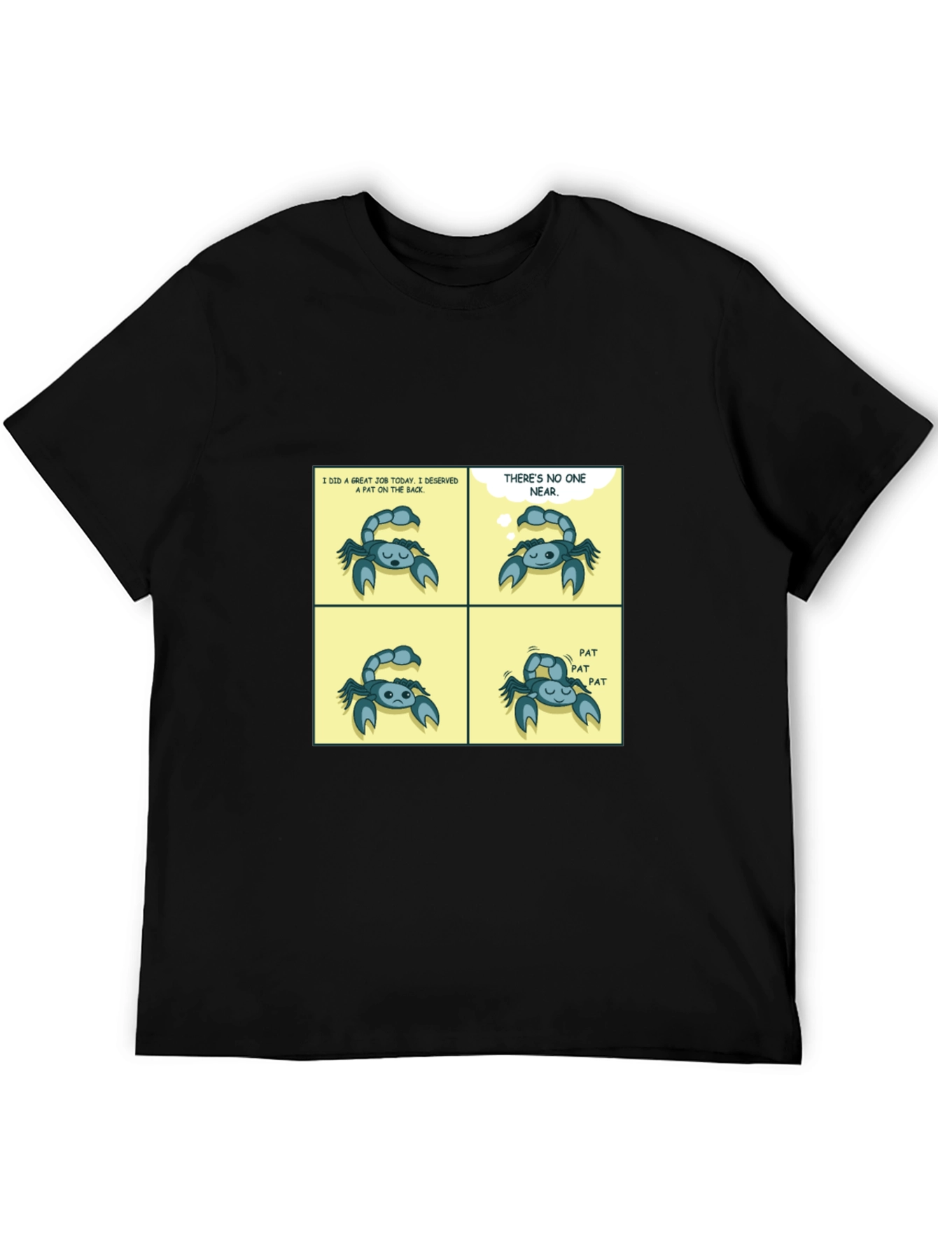 Funny Pat On The Back Comic Black T-Shirt