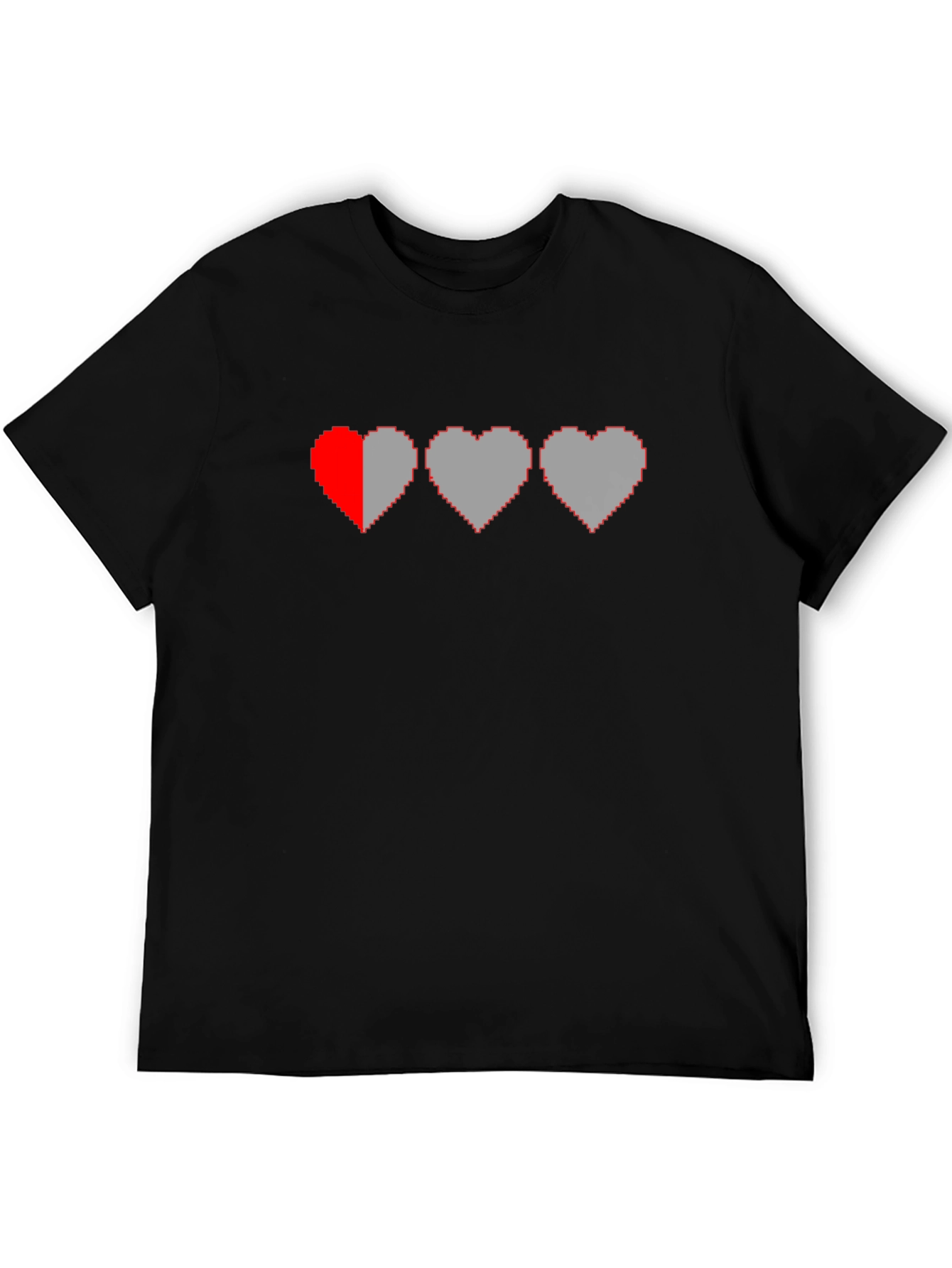 Pixel Heart Gamer T-Shirt - Black