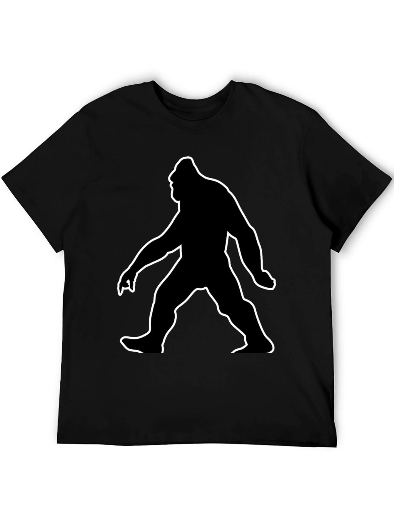Bigfoot Silhouette Graphic Tee - Black Cotton T-Shirt