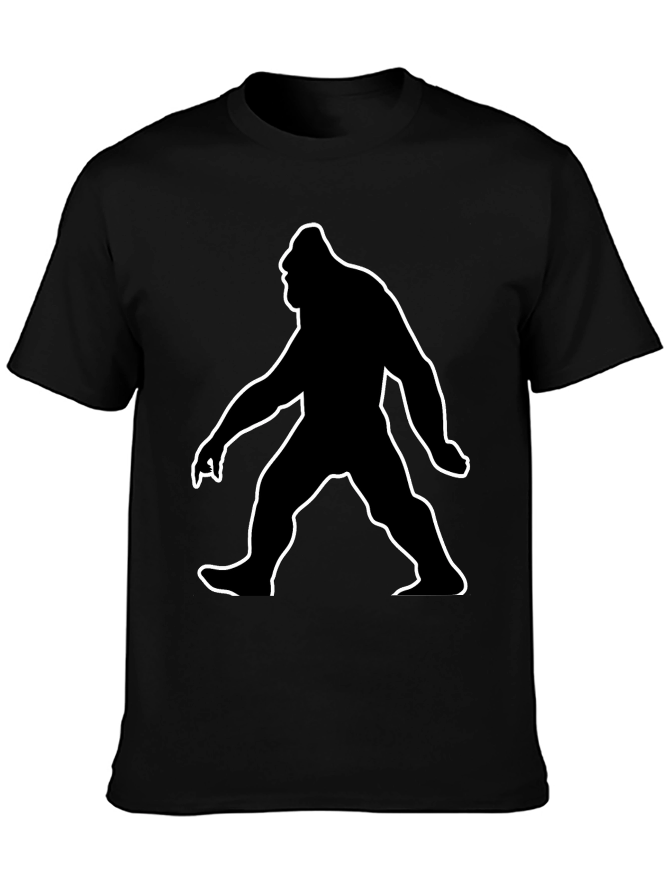 Bigfoot Silhouette Graphic Tee - Black Cotton T-Shirt
