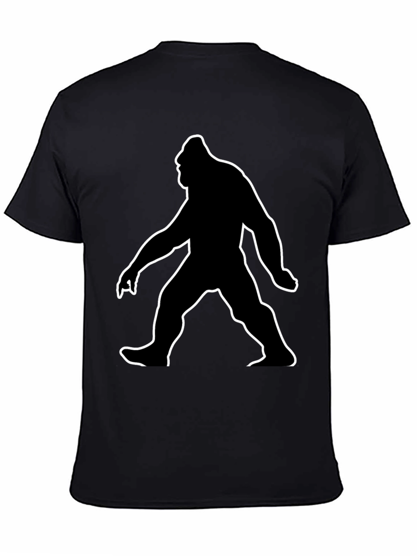 Bigfoot Silhouette Graphic Tee - Black Cotton T-Shirt