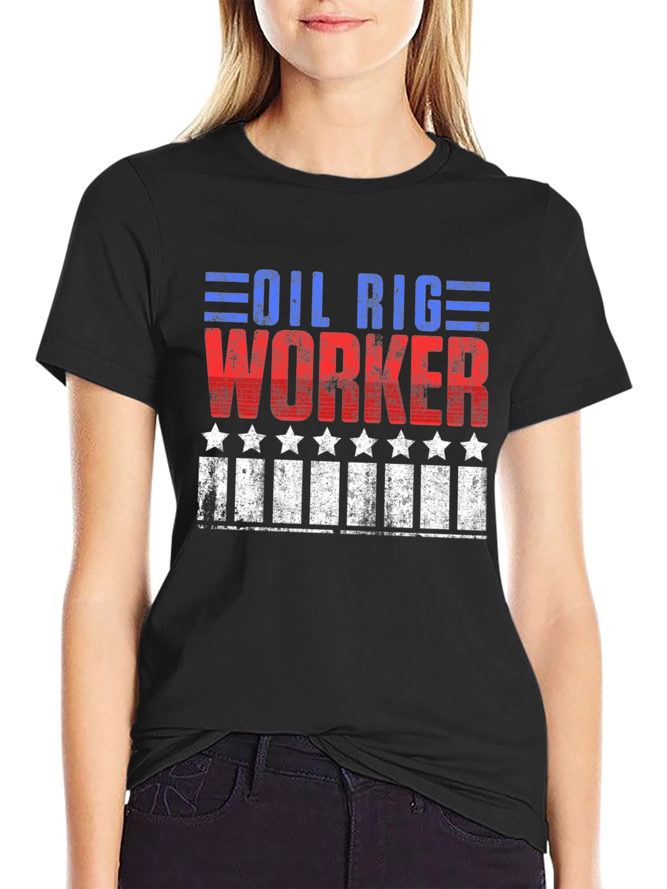 Oil Rig Worker Patriotic Graphic Tee