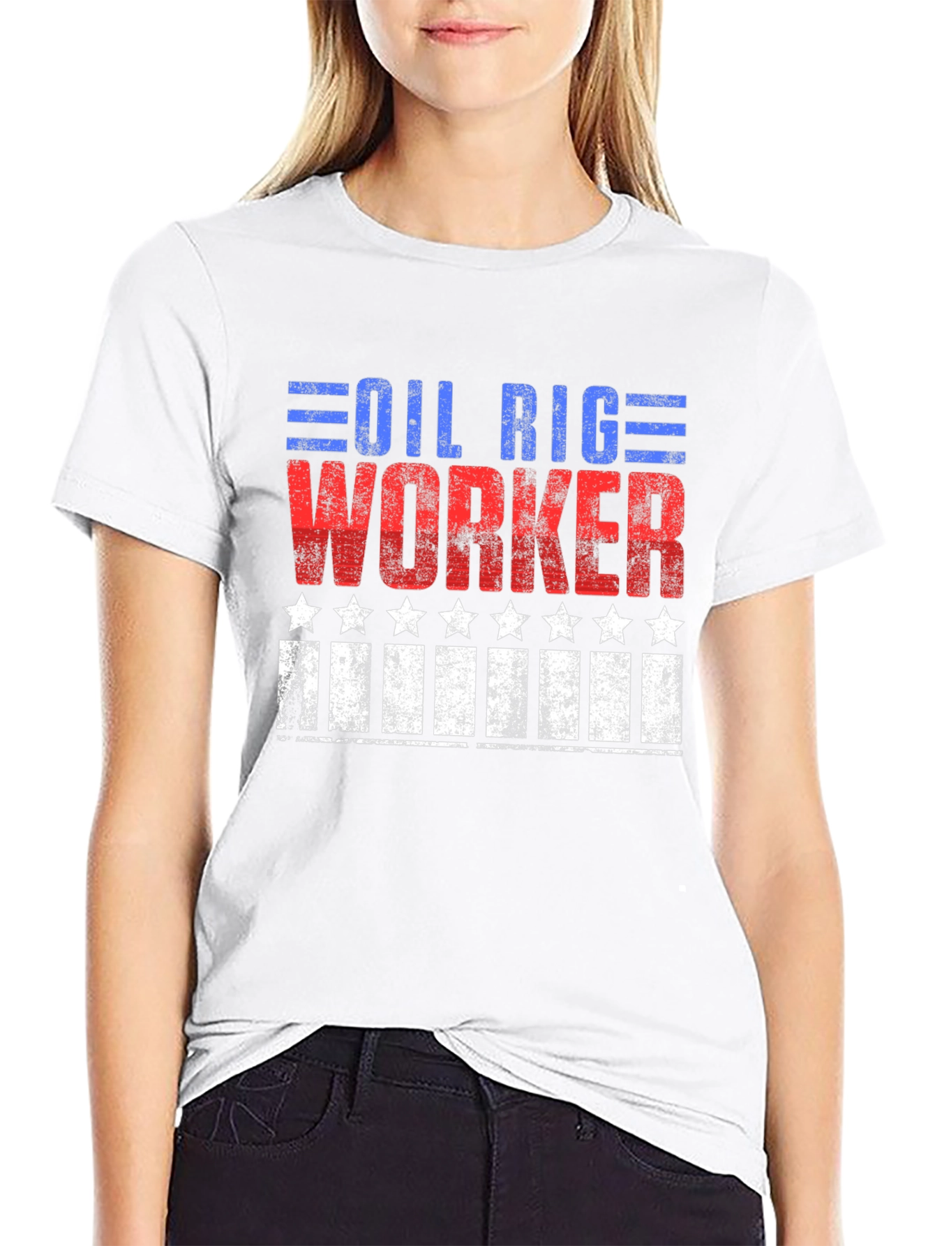 Oil Rig Worker Patriotic Graphic Tee