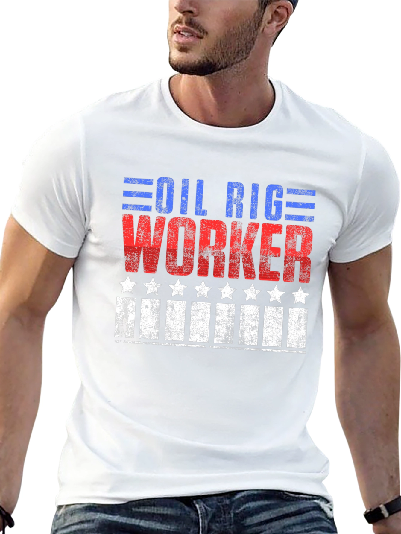 Oil Rig Worker Patriotic Graphic Tee
