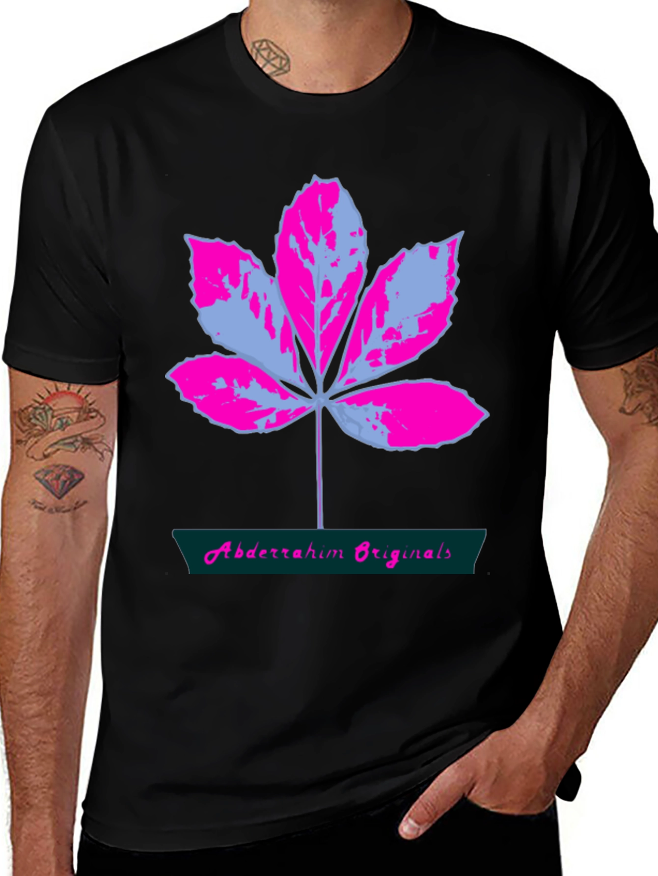 Leaf Logo Cotton T-Shirt - Abdderrahim Originals