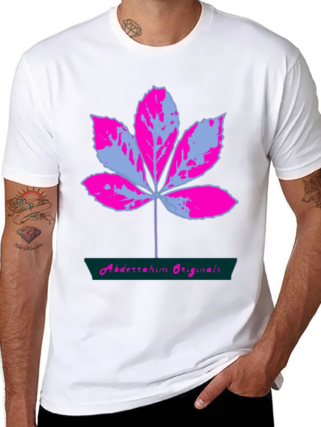 Leaf Logo Cotton T-Shirt - Abdderrahim Originals