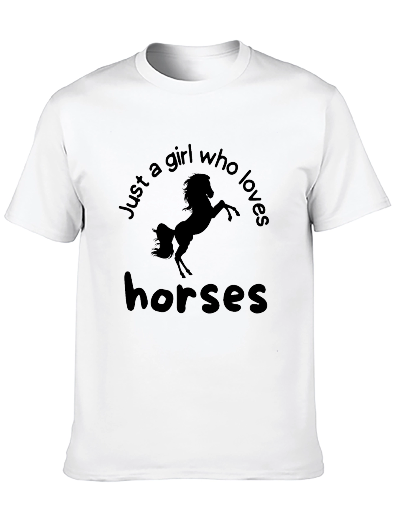 Girl Who Loves Horses Black Graphic Tee