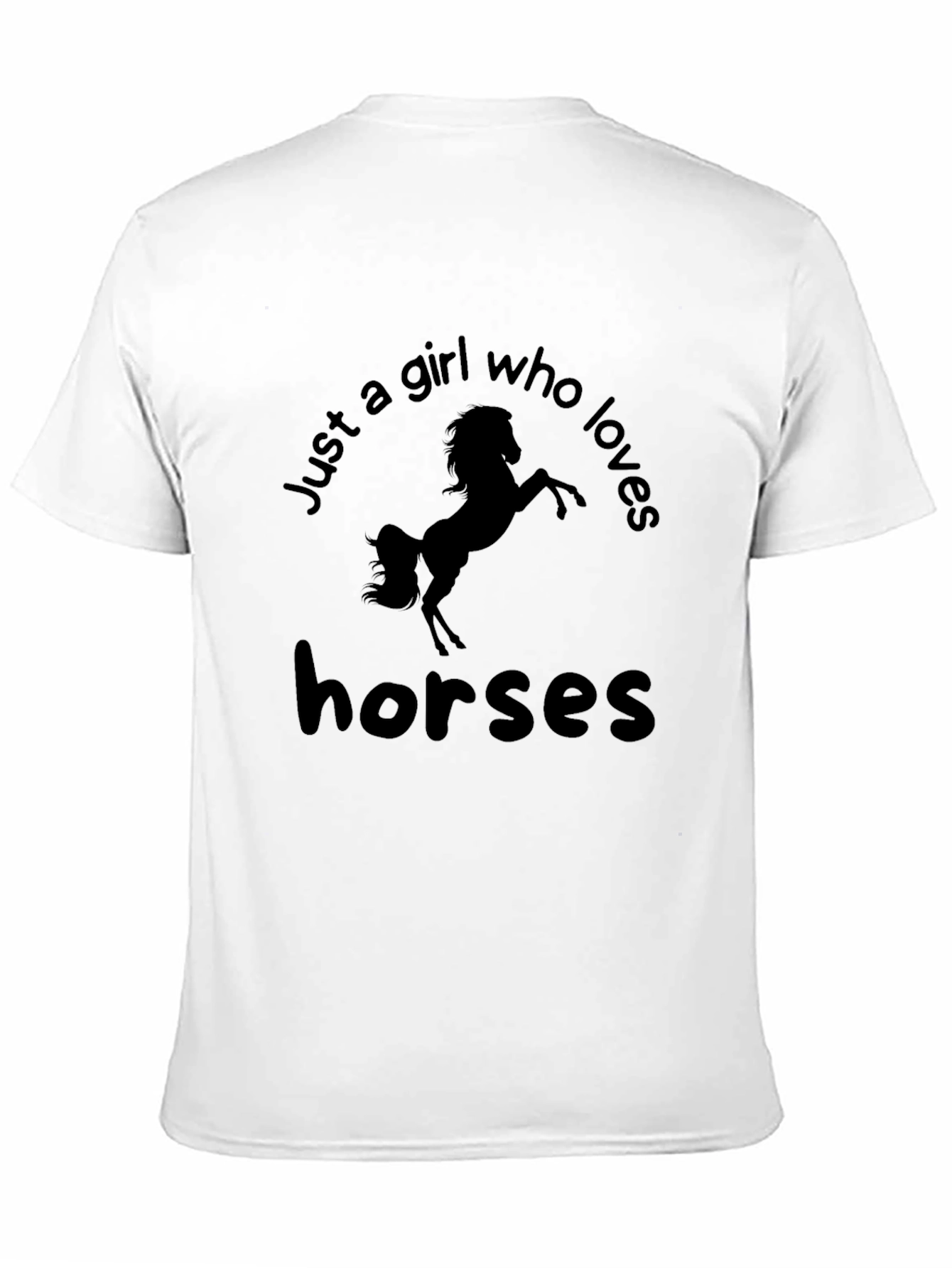 Girl Who Loves Horses Black Graphic Tee
