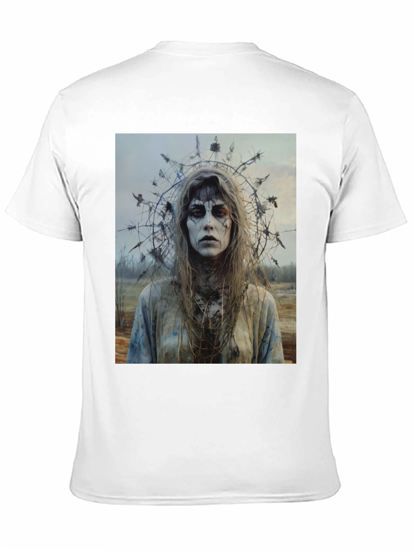 Creepy Woman Portrait T-Shirt - Gothic Halloween Style