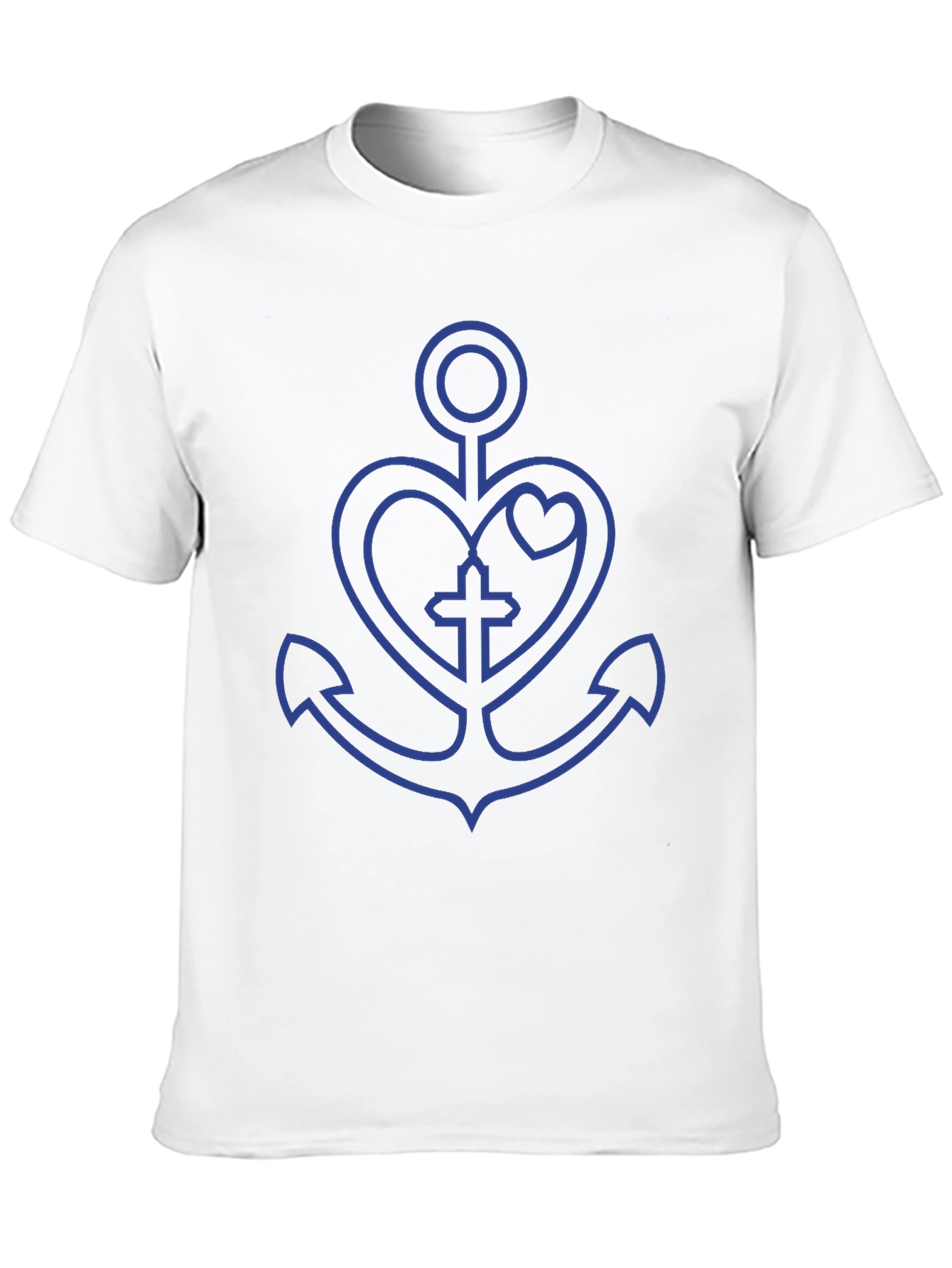 Anchor Heart Cross Graphic Black T-Shirt