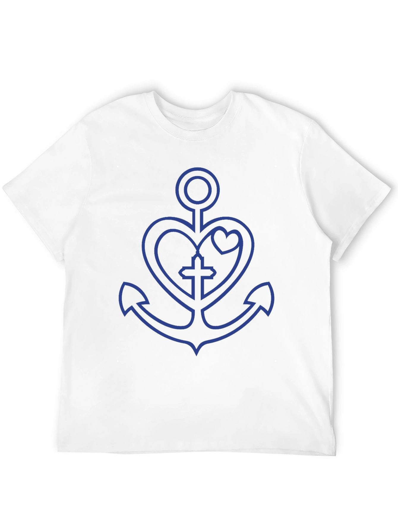 Anchor Heart Cross Graphic Black T-Shirt