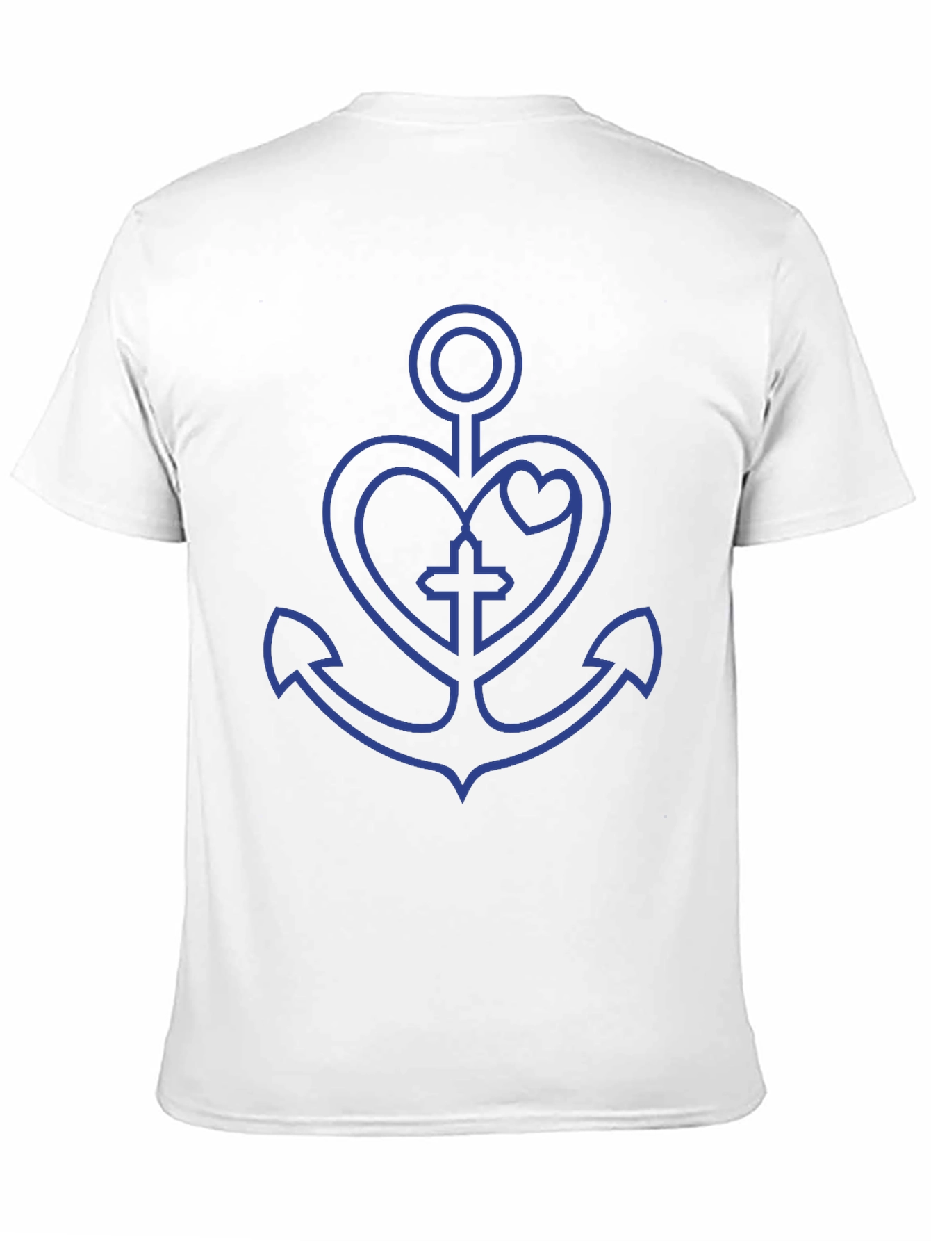 Anchor Heart Cross Graphic Black T-Shirt
