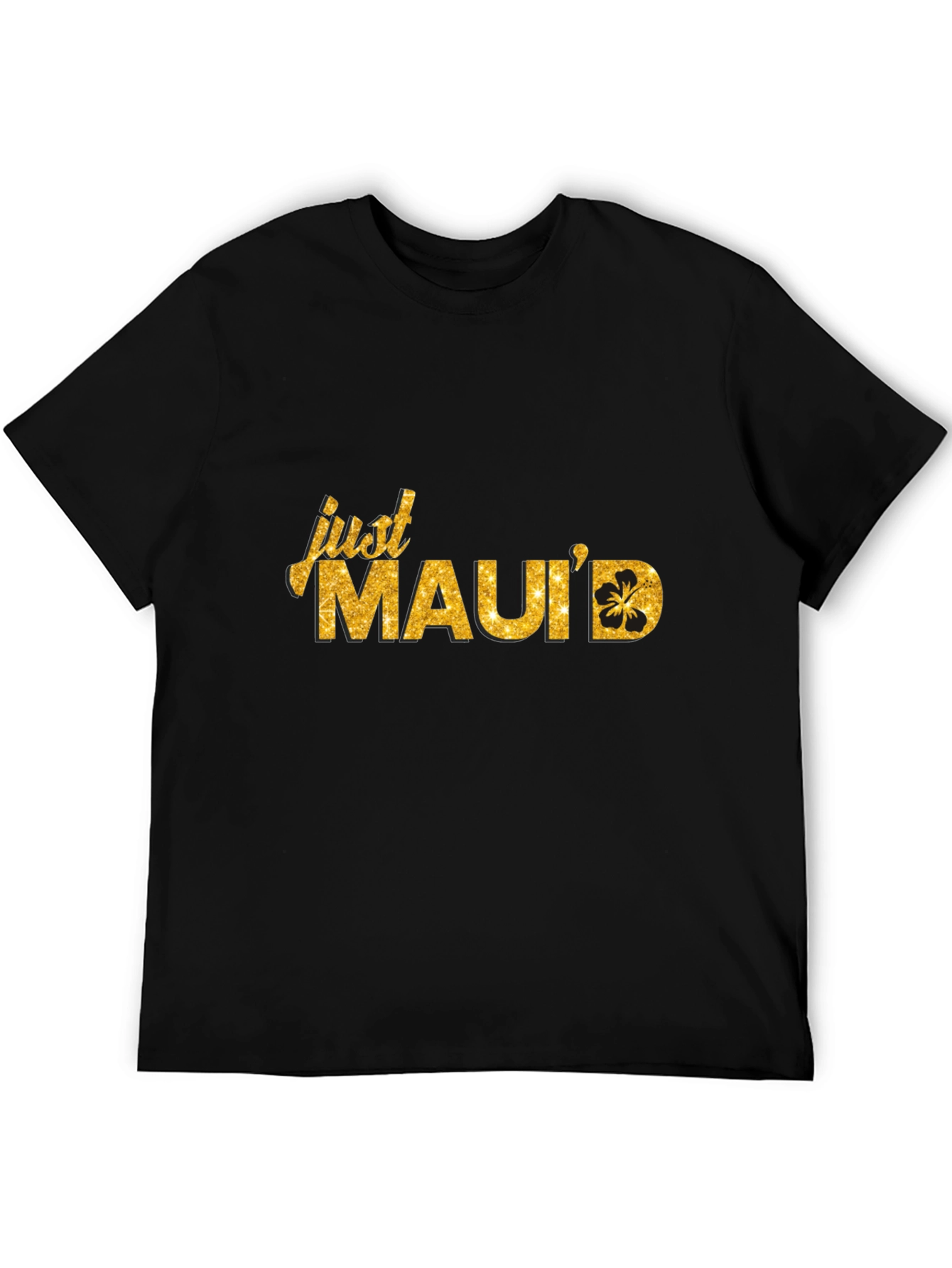 Just Mauid Black T-Shirt with Glitter Design