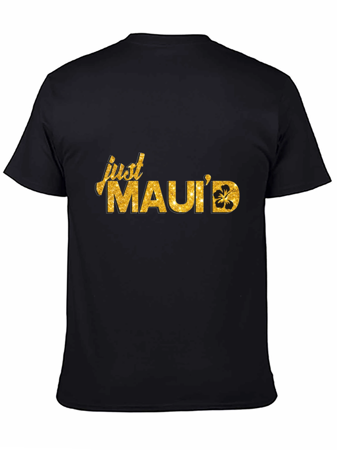 Just Mauid Black T-Shirt with Glitter Design