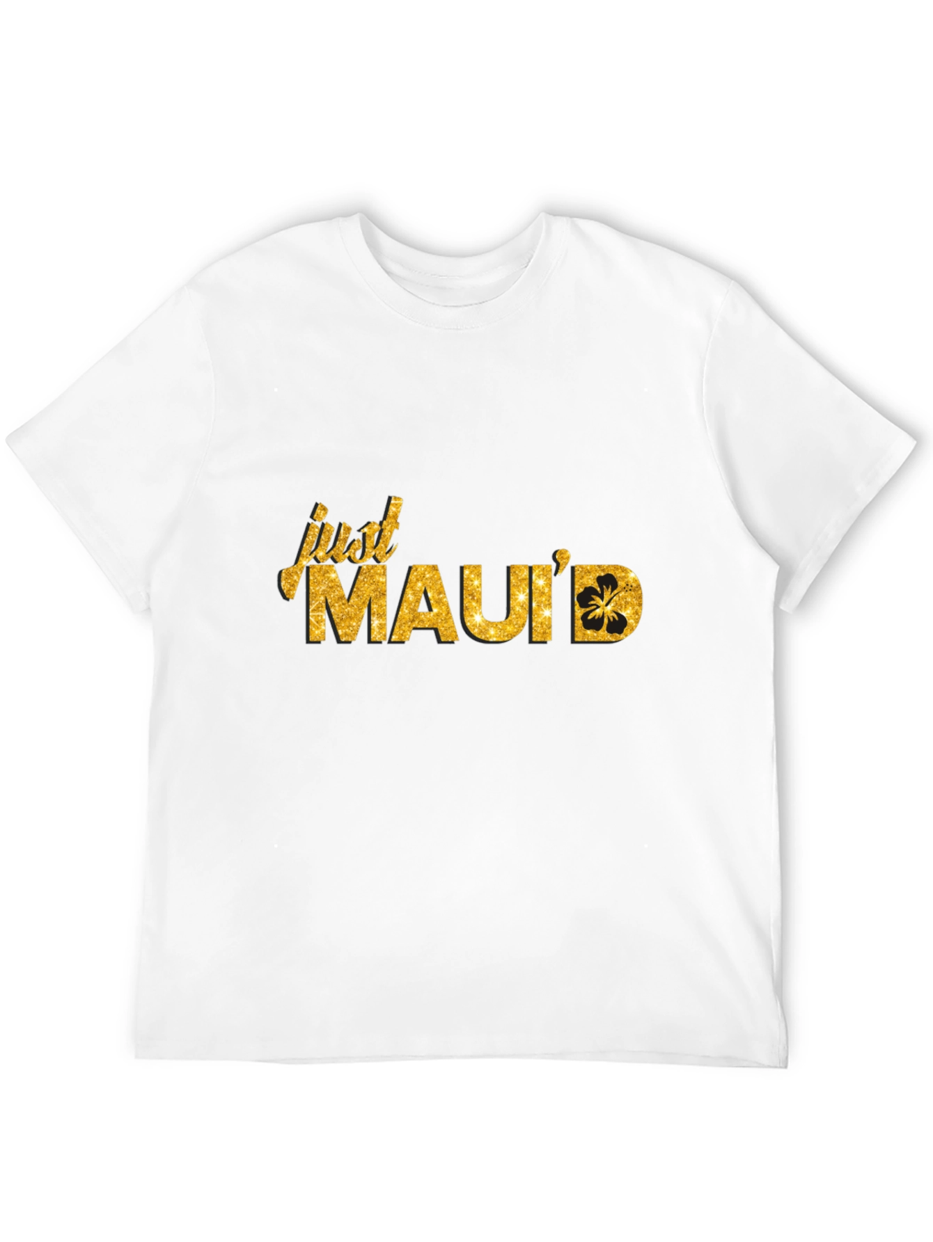 Just Mauid Black T-Shirt with Glitter Design