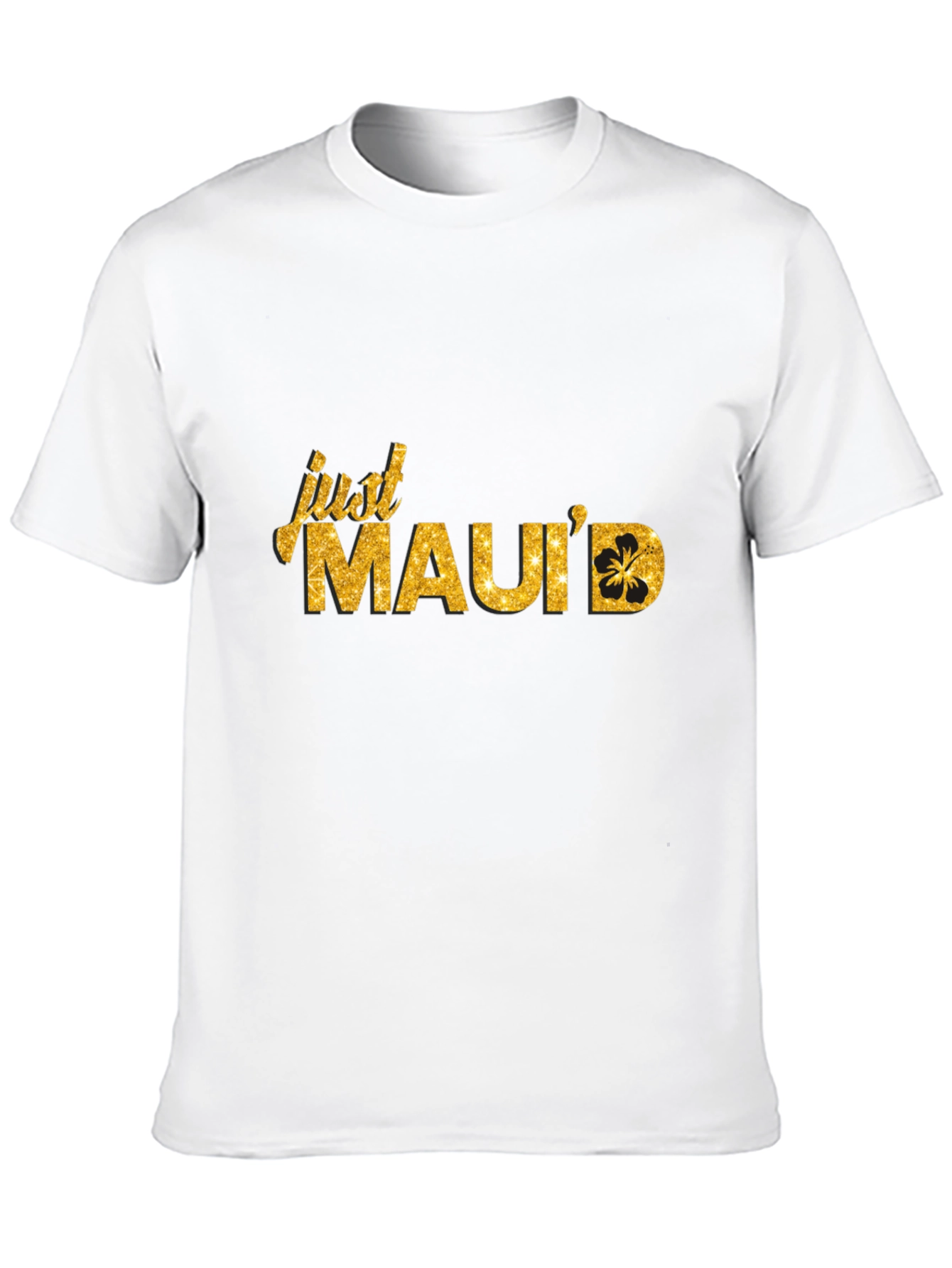 Just Mauid Black T-Shirt with Glitter Design