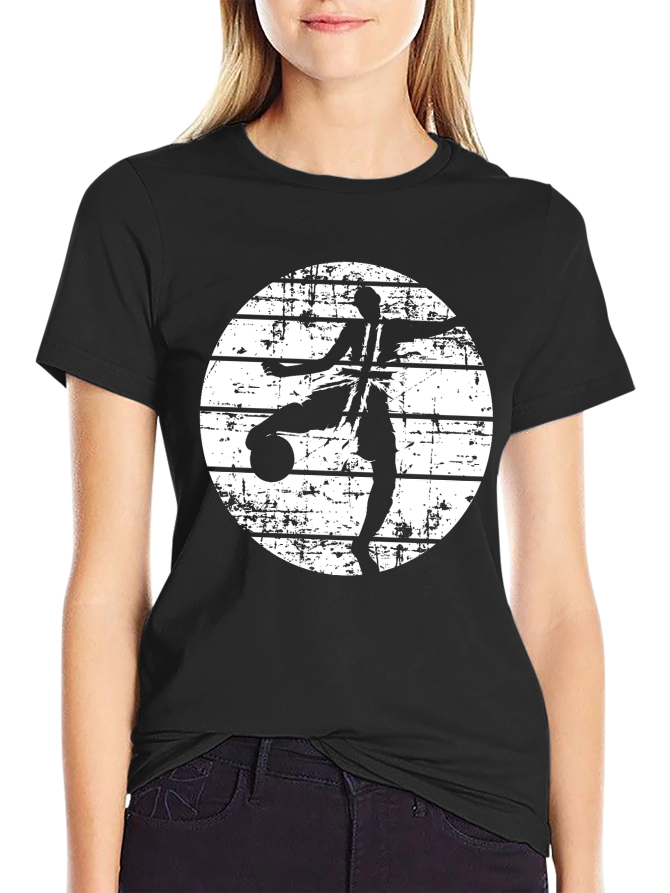Soccer Player Black Graphic Tee