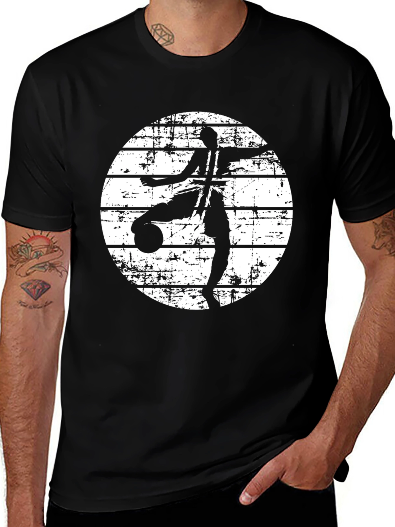 Soccer Player Black Graphic Tee