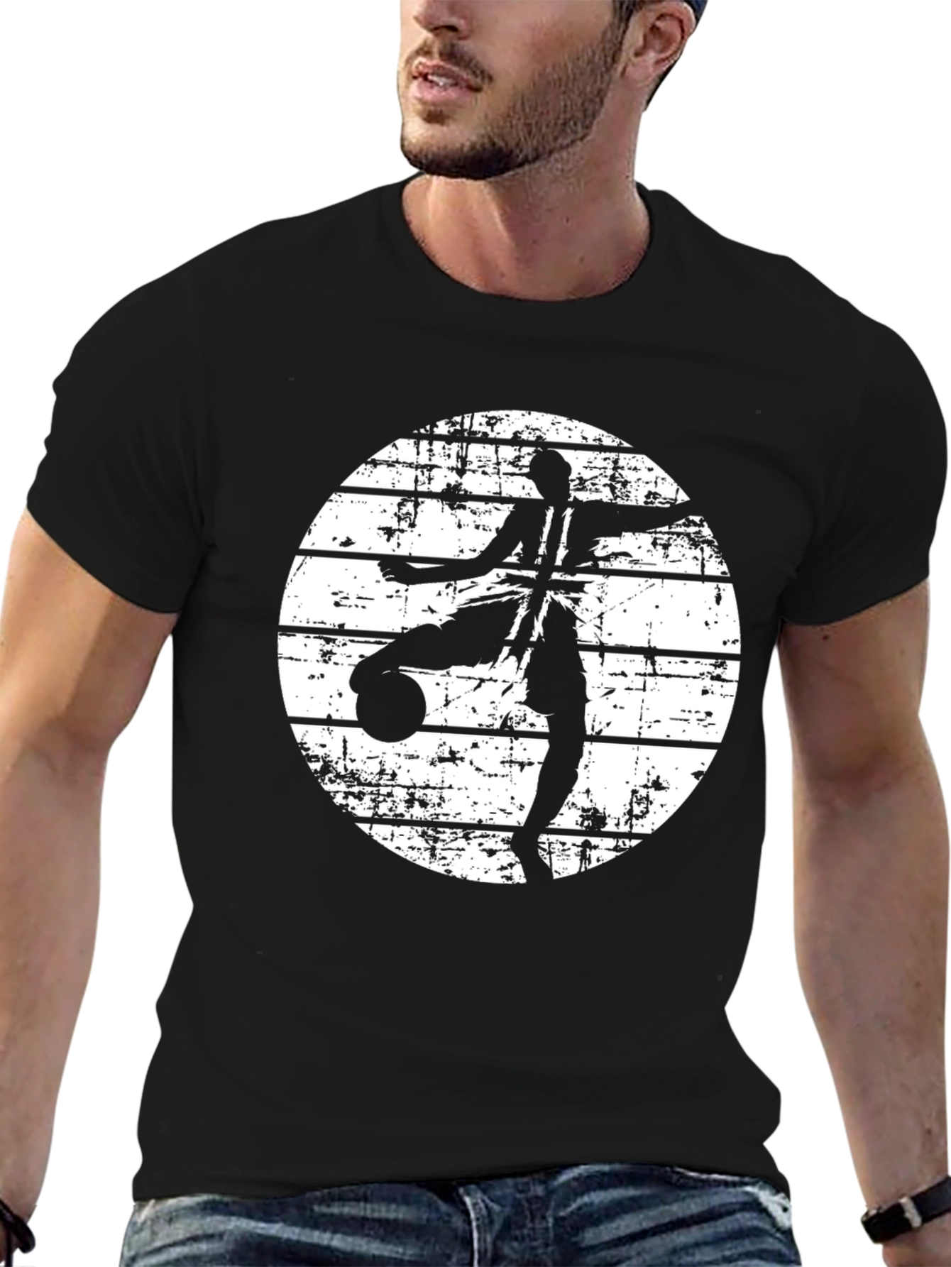 Soccer Player Black Graphic Tee