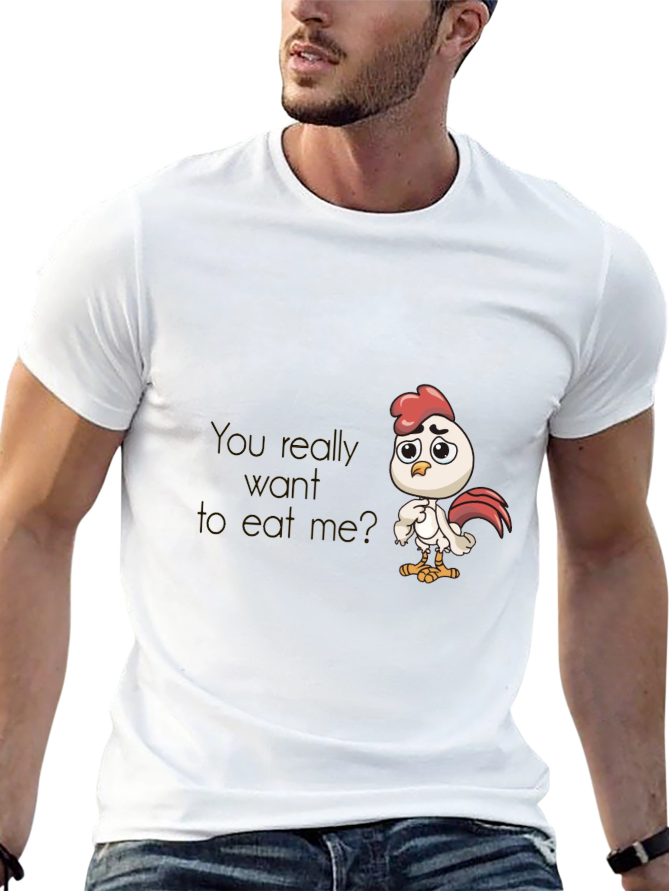 Funny Chicken Graphic Tee - Black T-Shirt