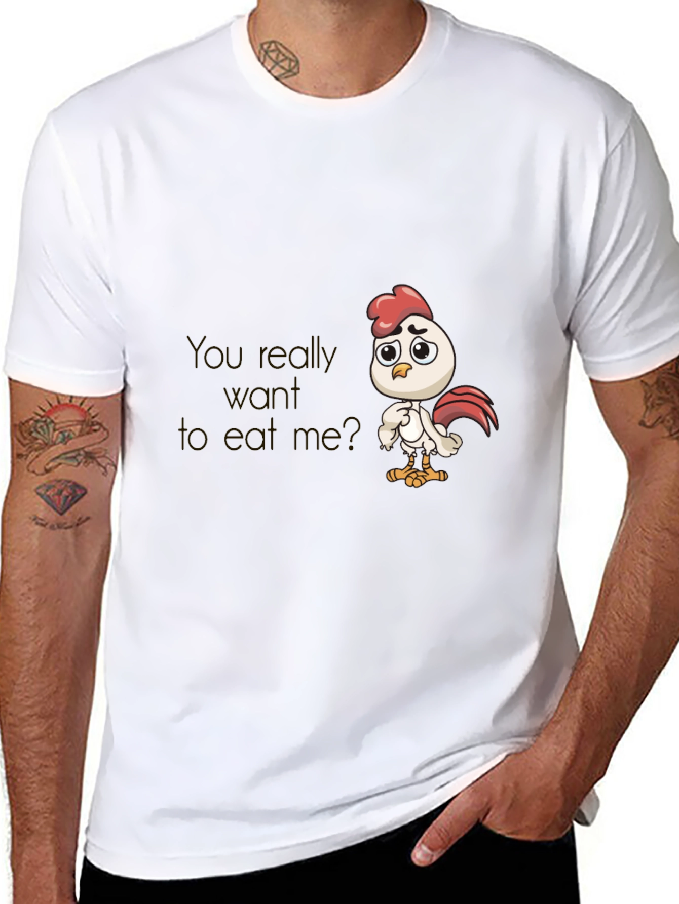 Funny Chicken Graphic Tee - Black T-Shirt