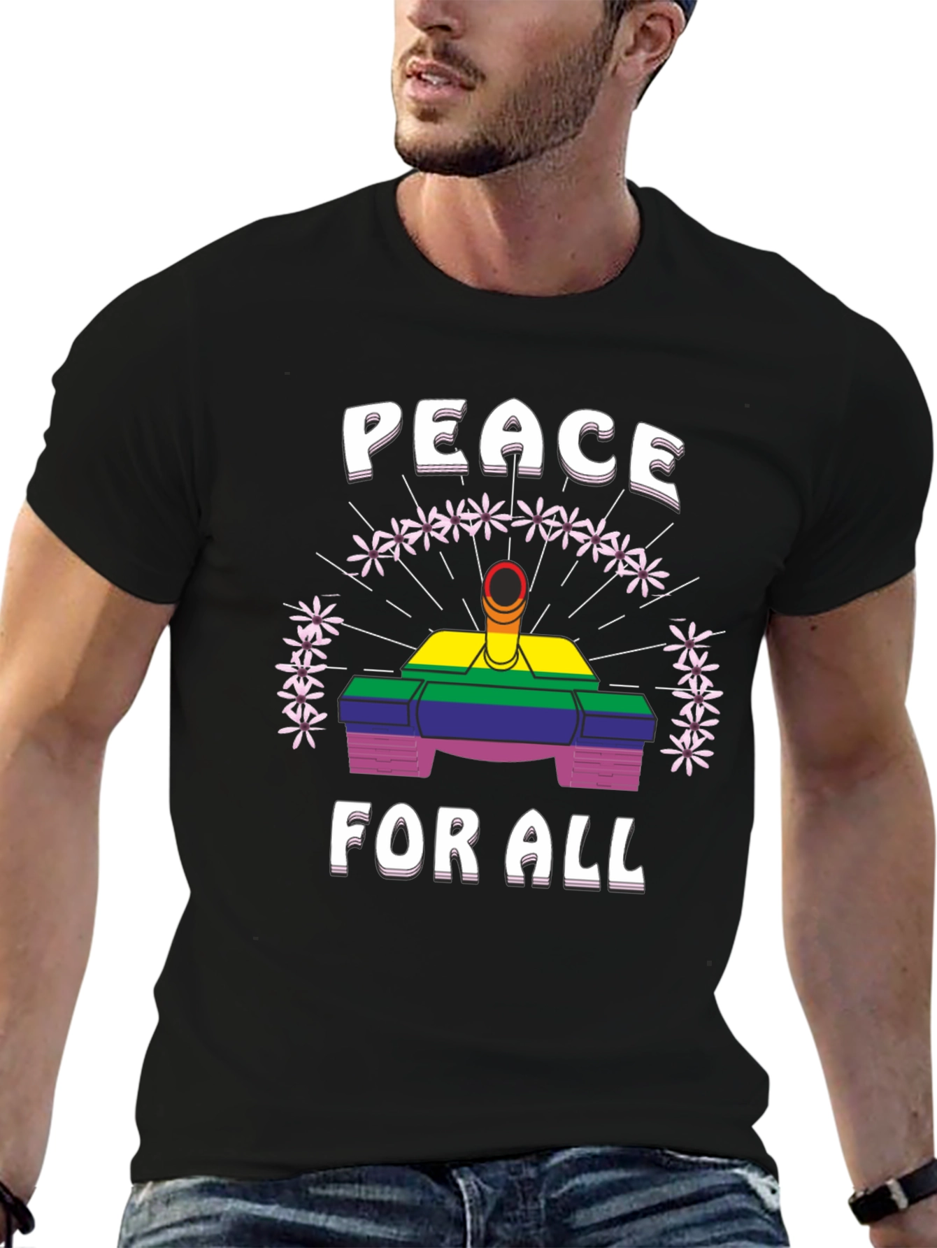 Peace For All Rainbow Tank Graphic Tee