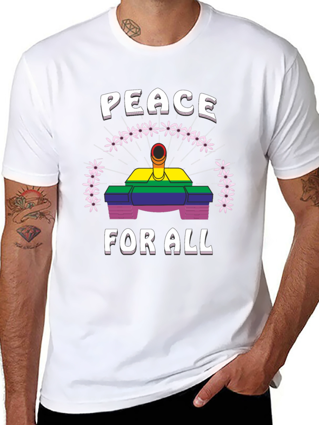Peace For All Rainbow Tank Graphic Tee
